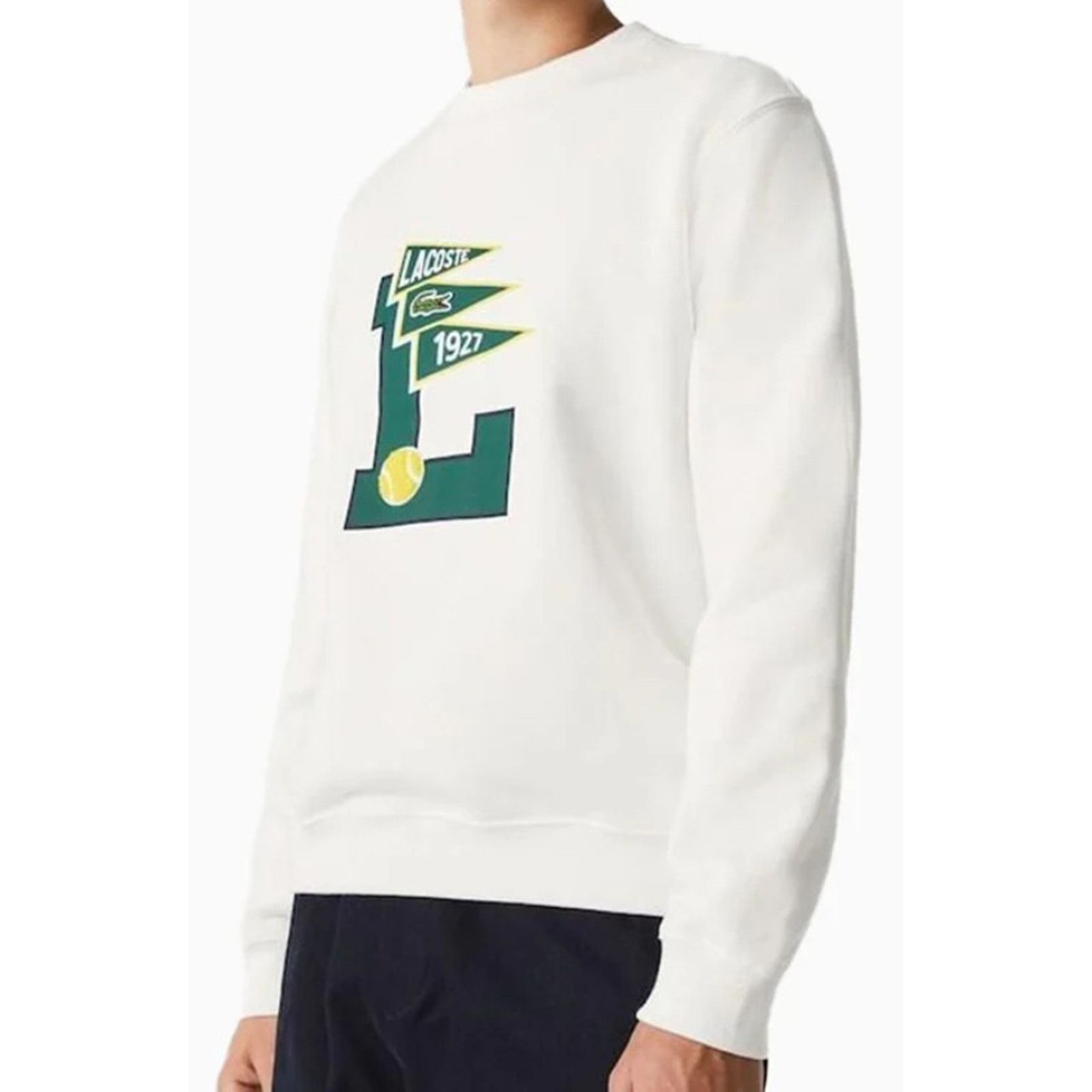 Lacoste Lacoste Men's Long Sleeve Varsity L Sweatshirt White 3XL Size US XXL / EU 58 / 5 - 1 Thumbnail