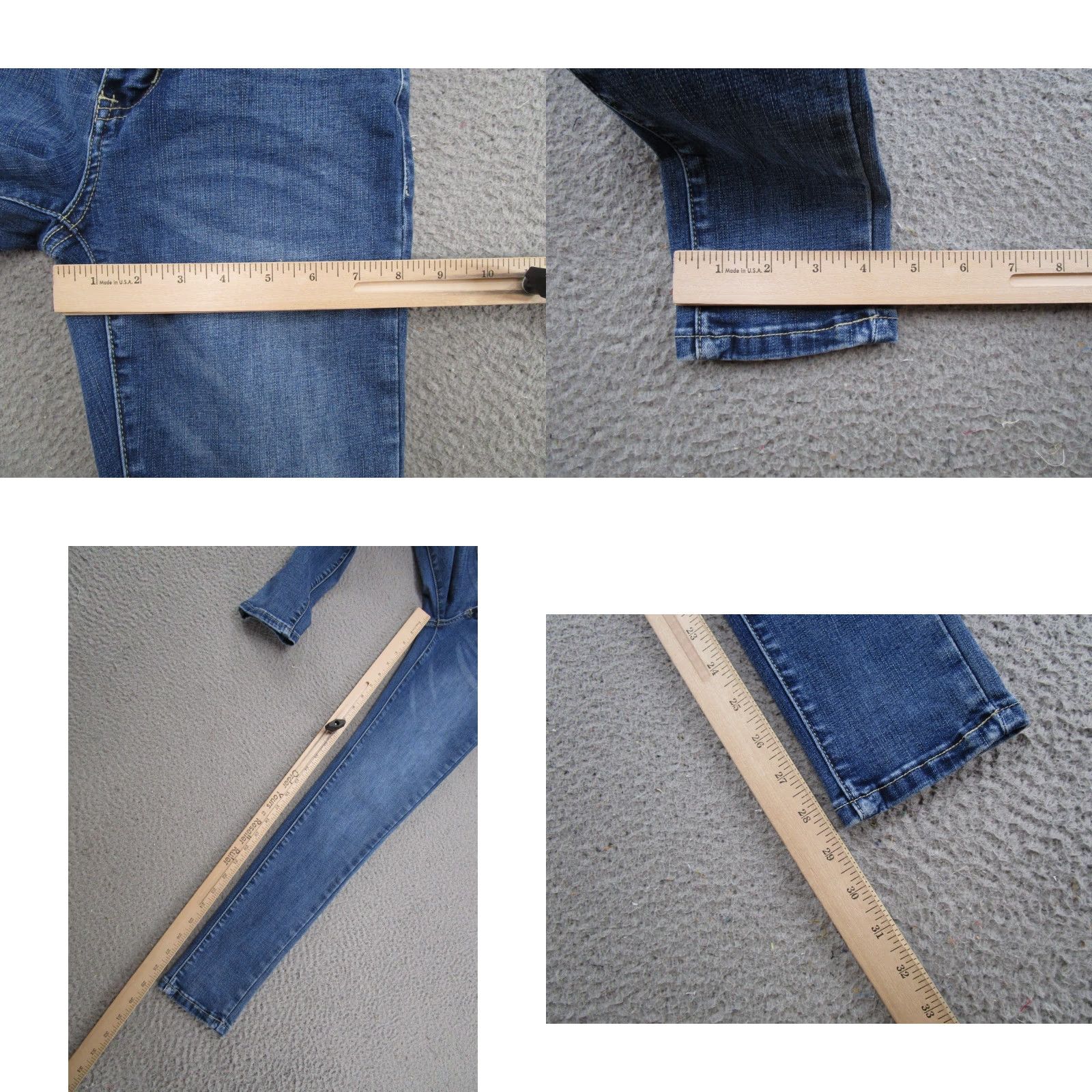 Vintage Kancan Womens Blue Stretch Denim Skinny Jeans Size 3/25 Medium Wash Mid Size 26" / US 2 / IT 38 - 8 Thumbnail