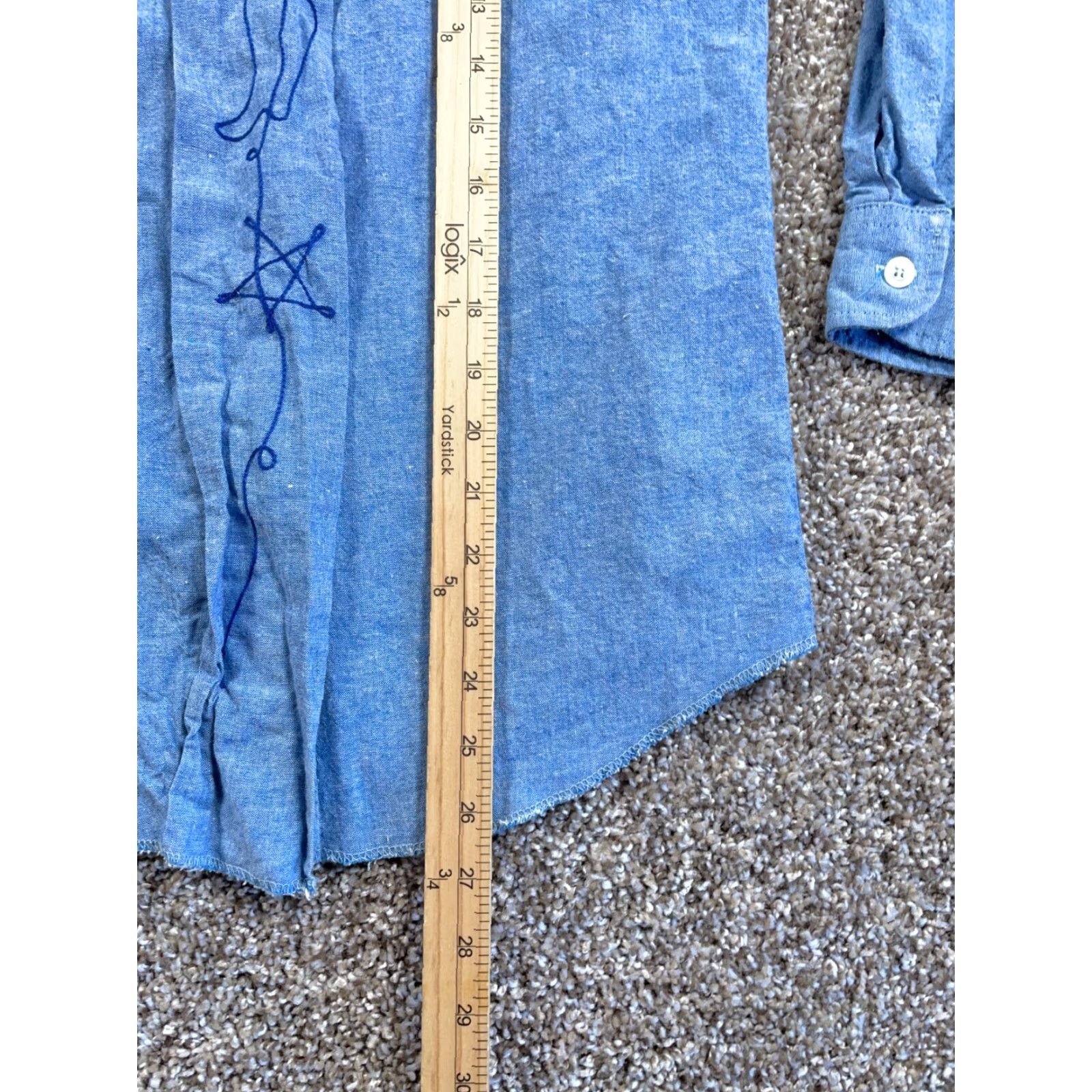 Vintage VINTAGE Western Chambray Shirt Women's Small Blue Cotton Button-Up 90s Cowboy Womens Size S / US 4 / IT 40 - 7 Thumbnail