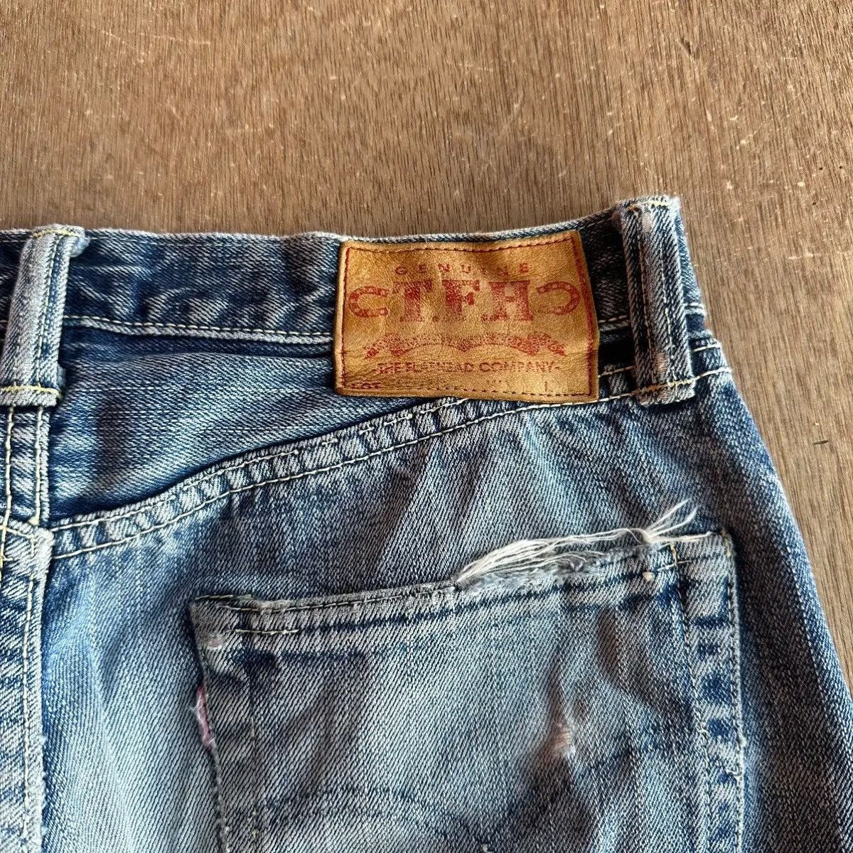 The Flat Head THE FLAT HEAD 18oz DENIM SELVEDGE/REDLINE DISTRESSED PANTS Size US 30 / EU 46 - 17 Thumbnail