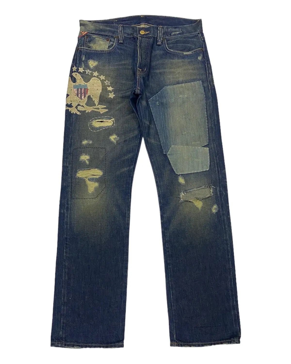 Polo Ralph Lauren OG🔥RALPH LAUREN DENIM & SUPPLY PATCHWORK DENIM JEANS Size US 34 / EU 50 - 8 Thumbnail