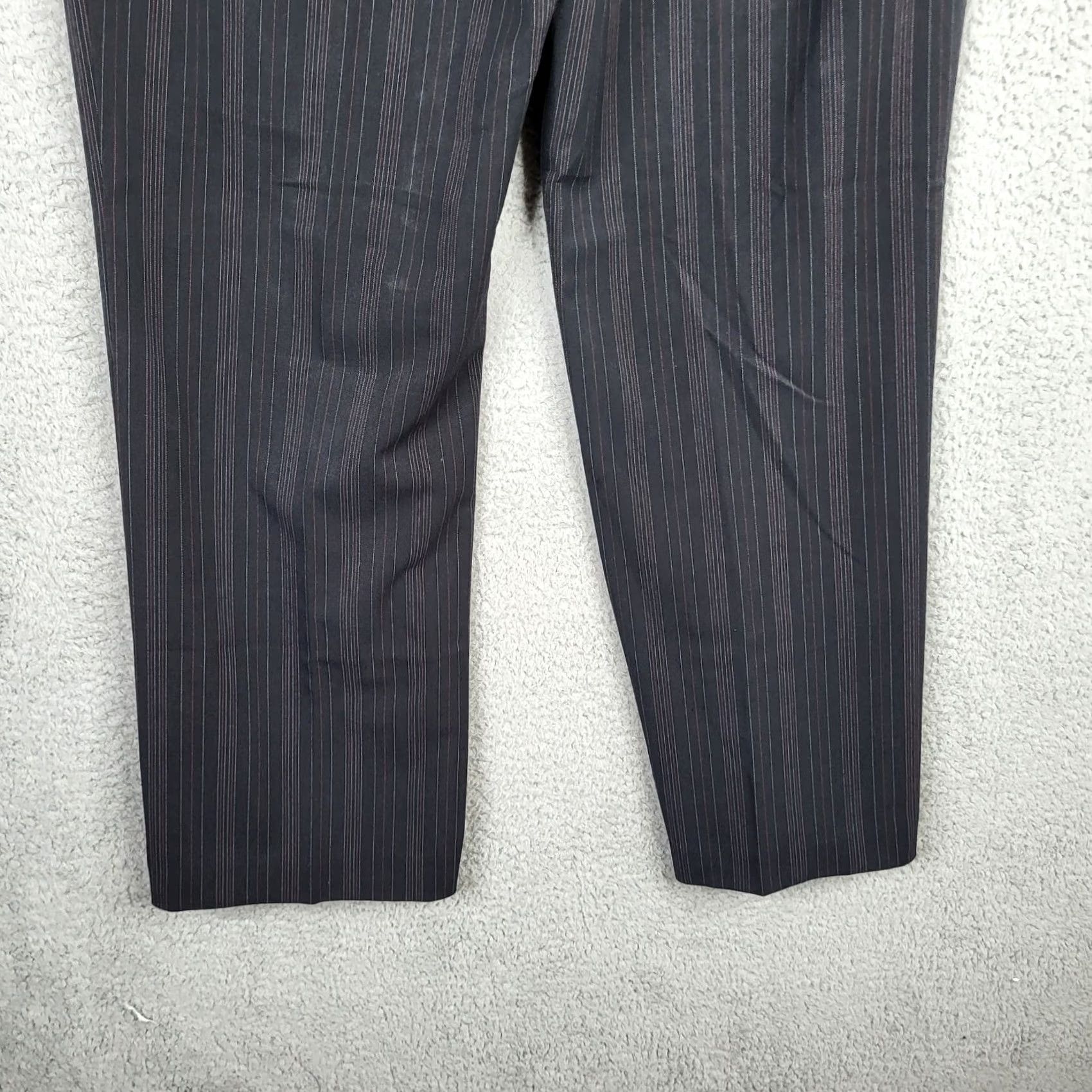 Vintage STYLE & Co. Dress Pants Striped Black White Stretch Straight Leg Size 10 Womens Pants Size 32" / US 10 / IT 46 - 7 Thumbnail