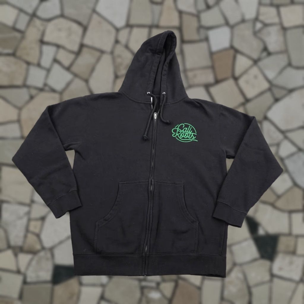 Vintage Cali Roots Hoodie California Reggae Festival Sweatshirt Zip Up Medium Black Mens Size US M / EU 48-50 / 2 - 1 Thumbnail