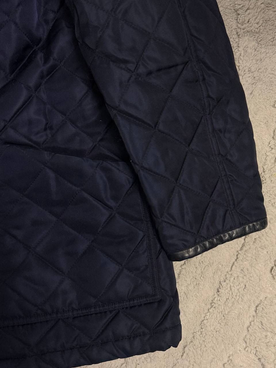 Burberry Rare Vintage Burberry Men Quilted Jacket Blue Leather Collar Size US M / EU 48-50 / 2 - 3 Thumbnail