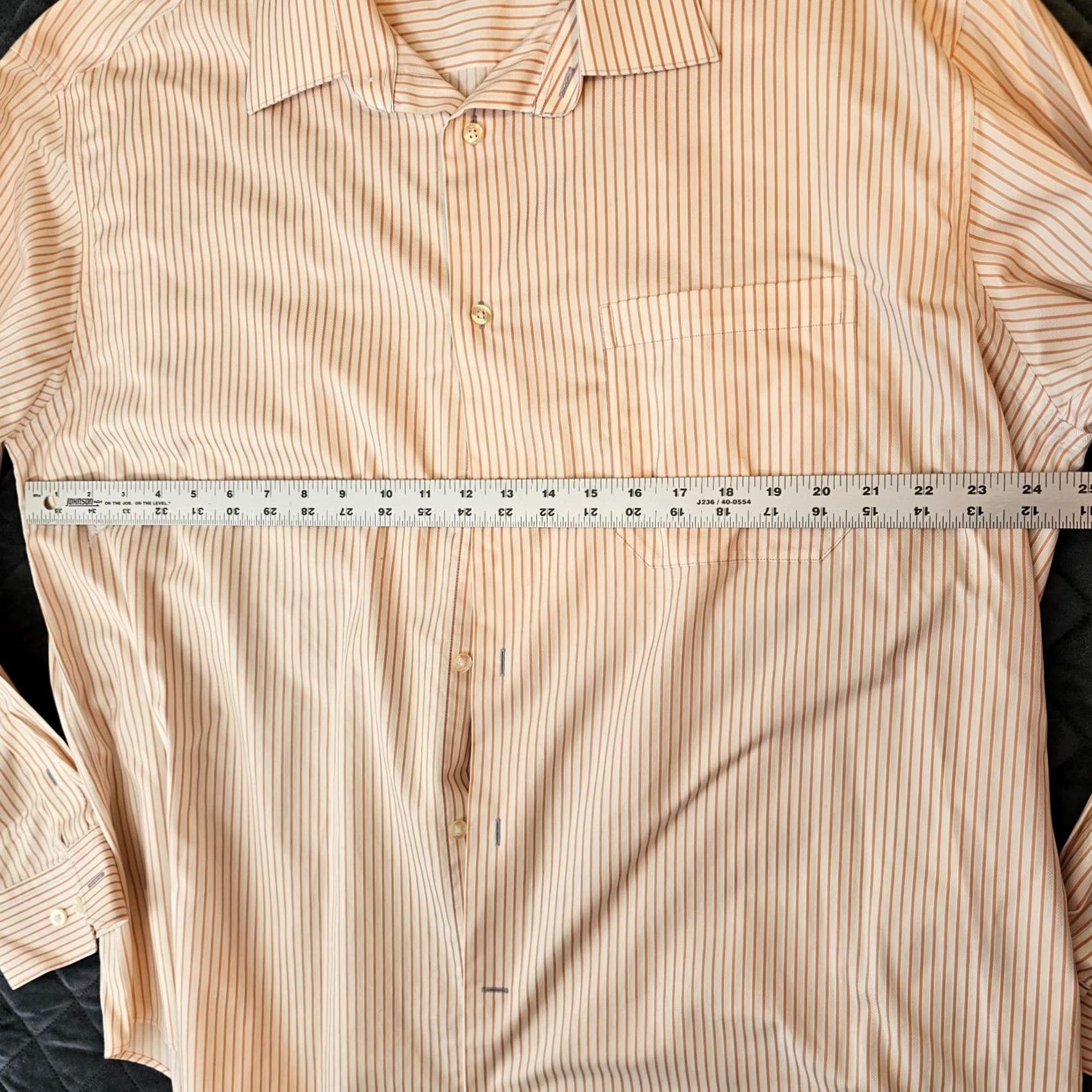 Johnston & Murphy Johnston & Murphy Shirt Long Sleeve White Pink Stripe Classic Collared Button-Up Easy Care XL Mens Regular Size XL Size US XL / EU 56 / 4 - 6 Thumbnail