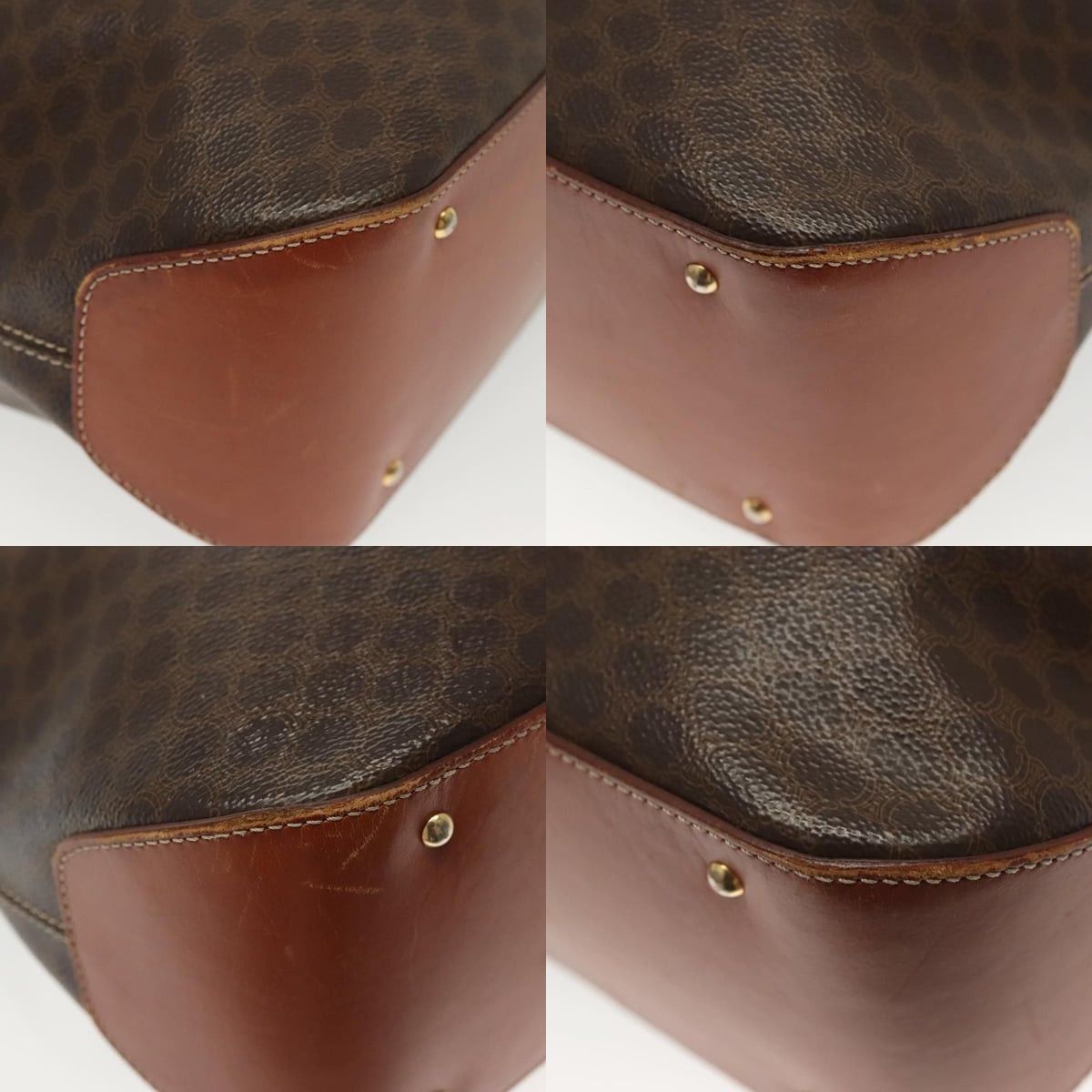 Celine CELINE Macadam Canvas Shoulder Bag Pvc Leather Brown Gold Size ONE SIZE - 10 Thumbnail