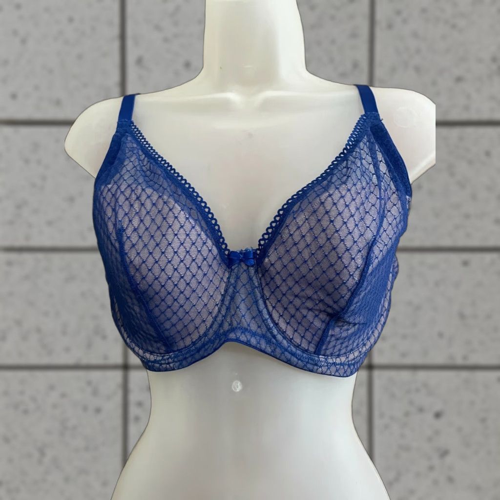 Vintage FREDERICKS OF HOLLYWOOD 34DD Underwire Bra Blue Sexy Womens Size ONE SIZE - 1 Thumbnail