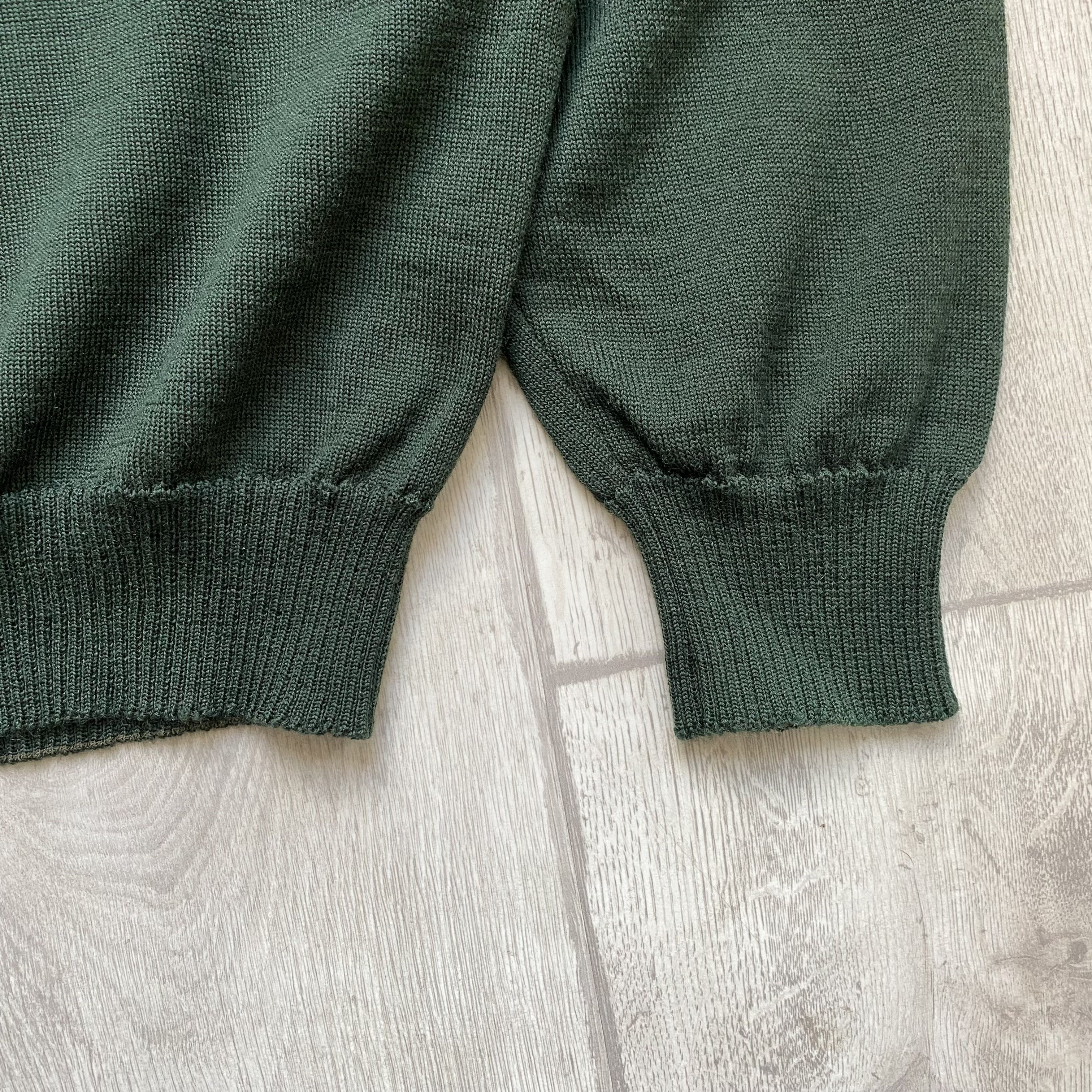 Burberry 🔥 Vintage 80s Burberry V-neck Wool Sweater Basic Mini Logo Size US L / EU 52-54 / 3 - 6 Thumbnail