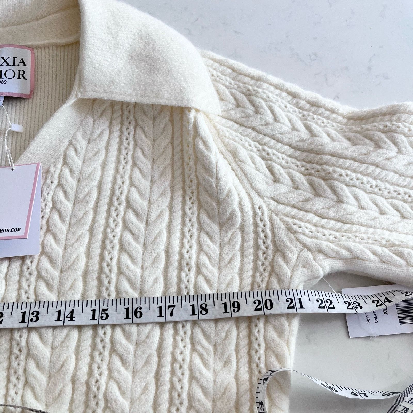 Other Alexia Admor Hazel Ivory Cable Knit Cardigan Sweater Size XL / US 12-14 / IT 48-50 - 11 Thumbnail