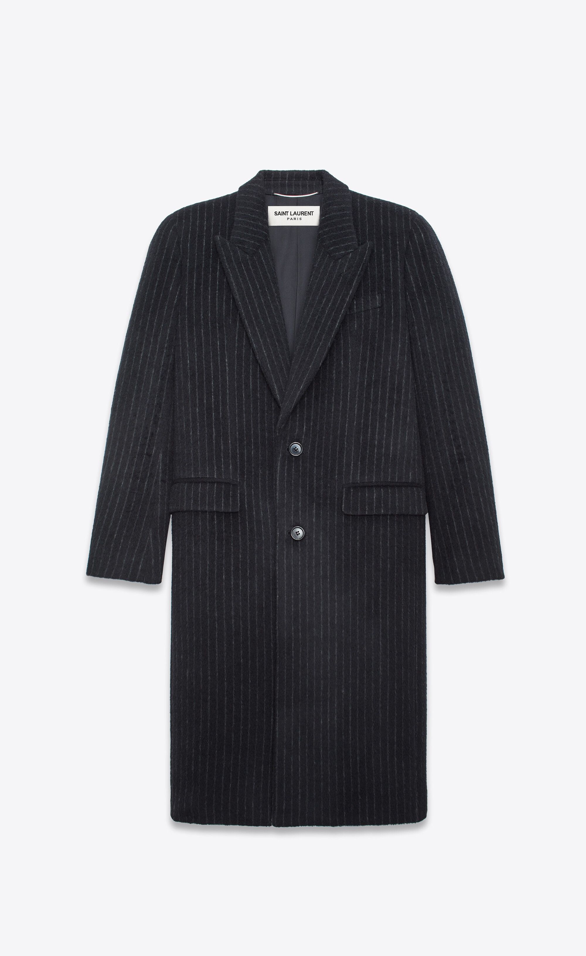 Saint Laurent Paris Striped Coat in Wool and Mohair Size US S / EU 44-46 / 1 - 1 Thumbnail