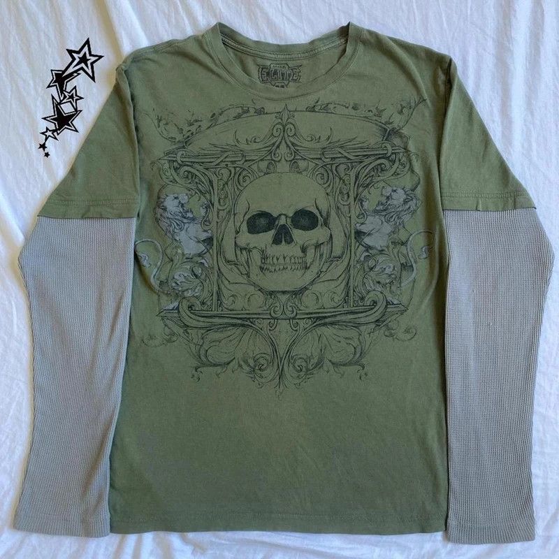 Y2K Grunge Affliction style long sleeve
