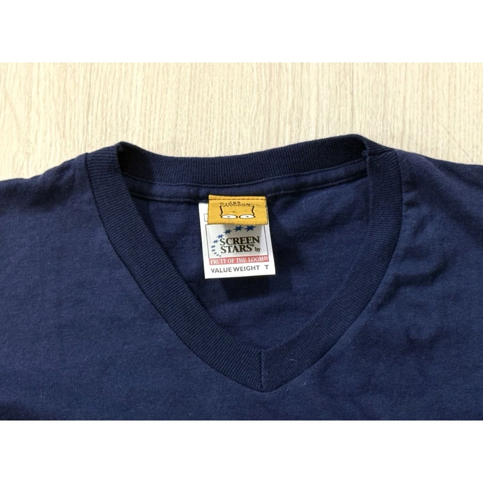 Fruit Of The Loom VINTAGE The Simpsons x FIFA England Champions Shirt Large Homer Bart World Cup Mens V-Neck Graphic Print Jersey Cotton Blue 2000s 90s Limited Edition Size US L / EU 52-54 / 3 - 5 Thumbnail