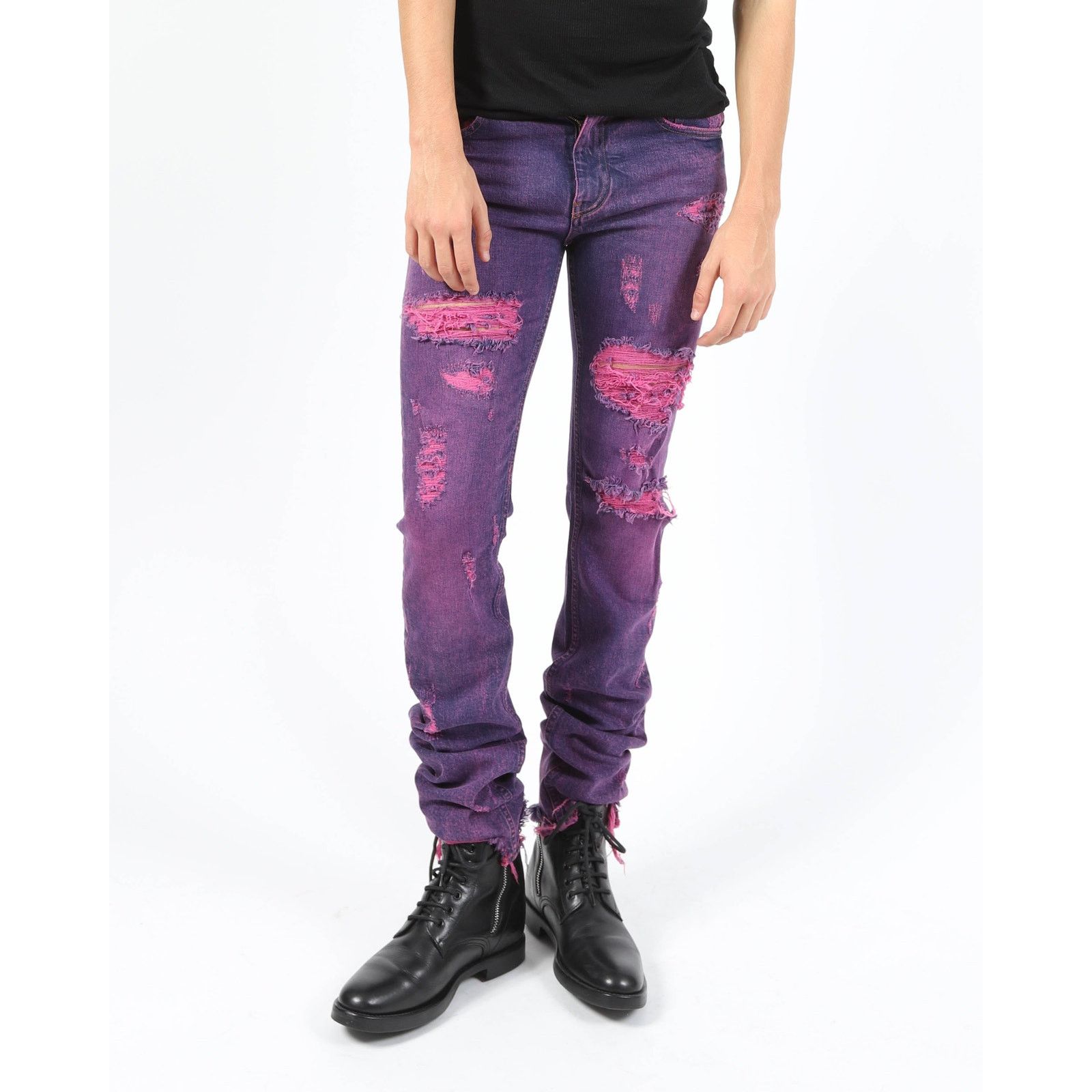 Calvin Klein 205W39NYC SS19 Purple Distressed Denim Sample Size US 30 / EU 46 - 1 Thumbnail