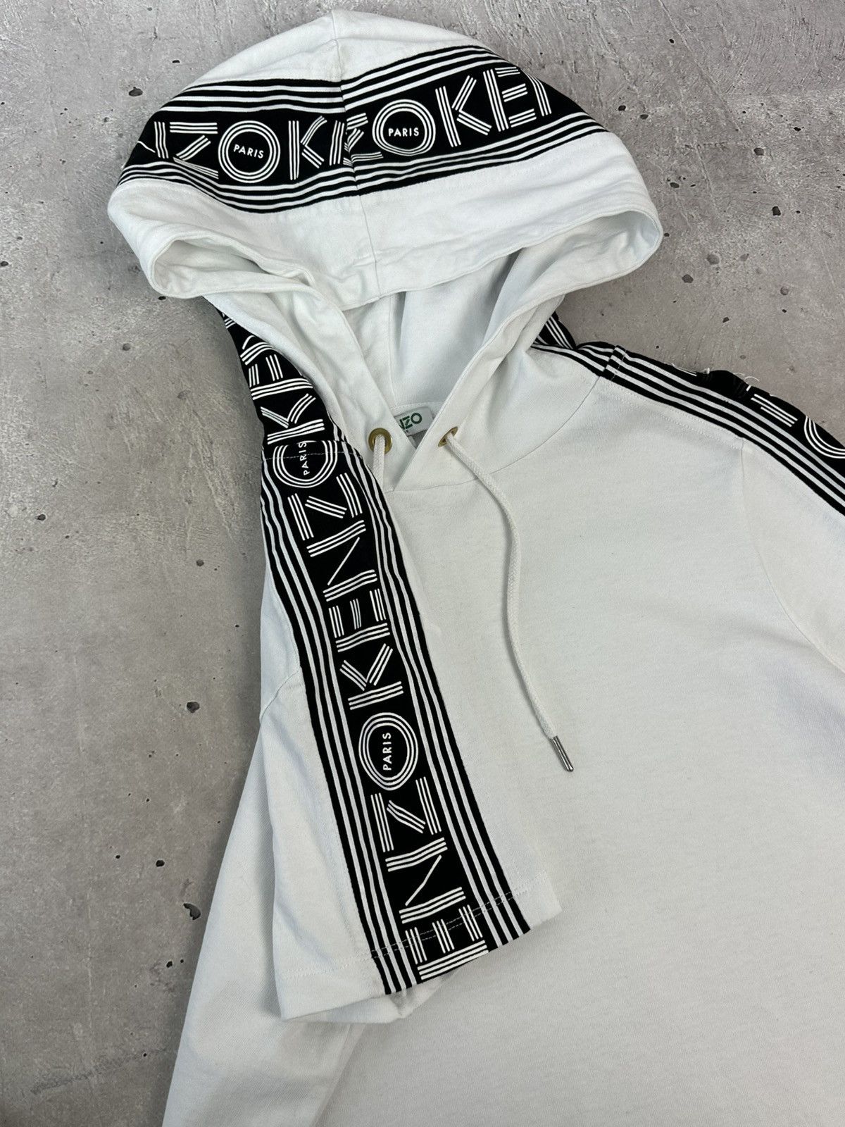 Kenzo × Vintage Kenzo Printed White Hooded Short Sleeve T-shirt Size US S / EU 44-46 / 1 - 5 Thumbnail