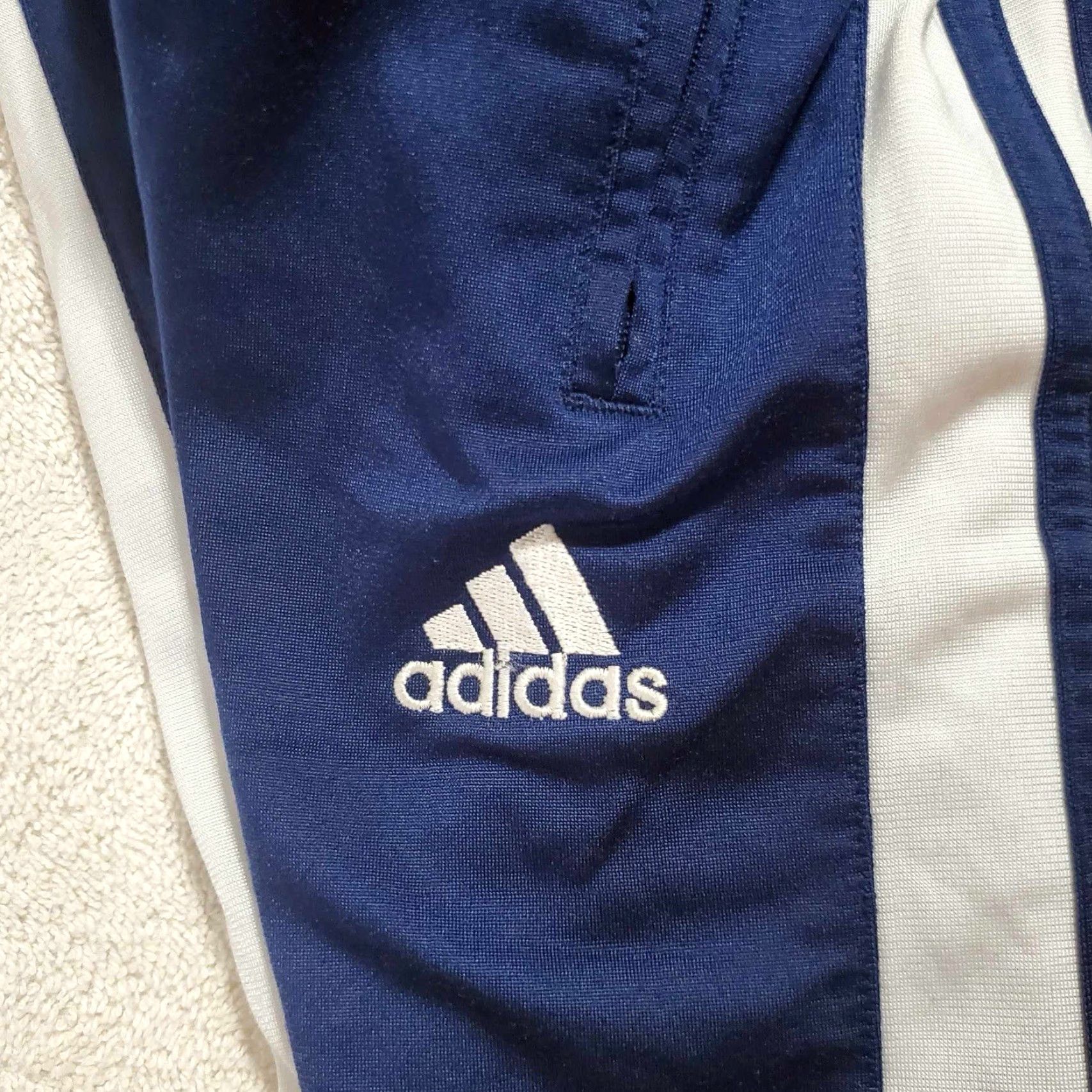 Adidas VINTAGE Adidas Tear Away Pants Men L Blue Track Pants Adults Tear Away Warm Up Size US 33 - 6 Thumbnail