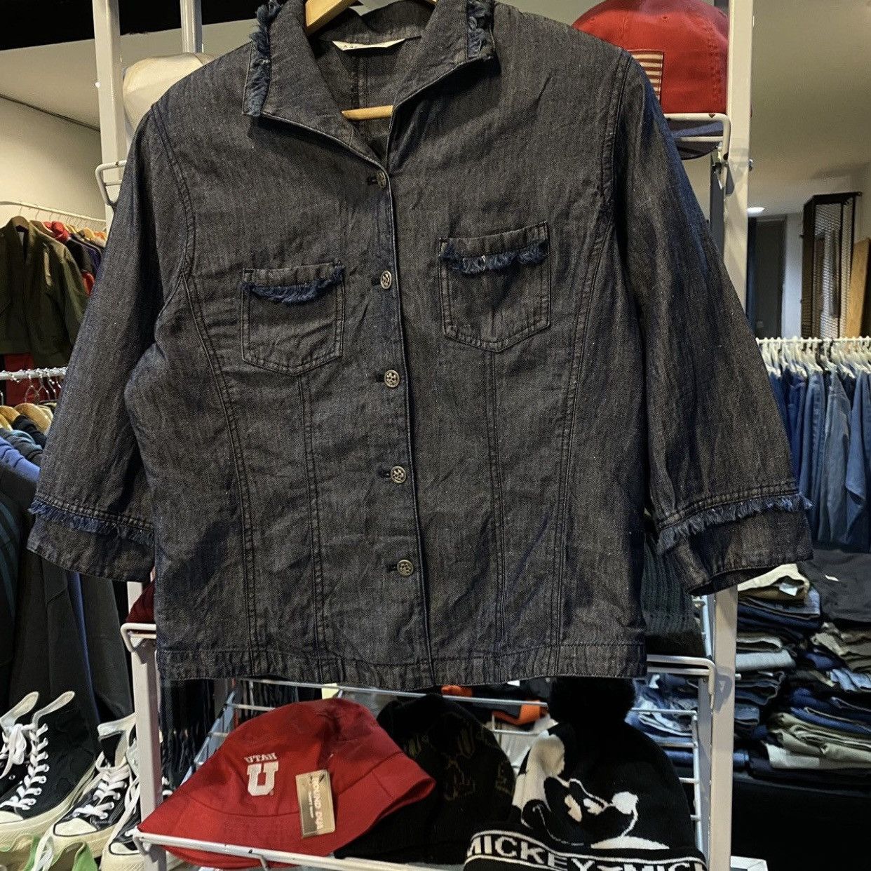 Kansai Yamamoto Archive Kansai Bis Cropped Denim Work Jacket Size S / US 4 / IT 40 - 4 Thumbnail