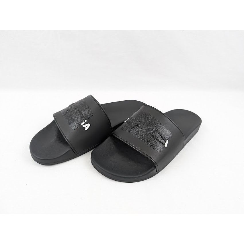 Balenciaga o1rshd1 Pool Logo Slides in Black/White Size US 12 / EU 45 - 18 Thumbnail