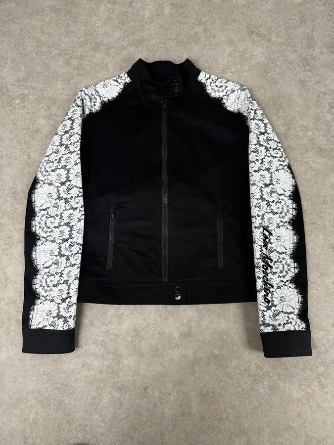 Moschino 2010s Moschino Black & White Lace Light Zip-Up Jacket Size M / US 6-8 / IT 42-44 - 1 Thumbnail