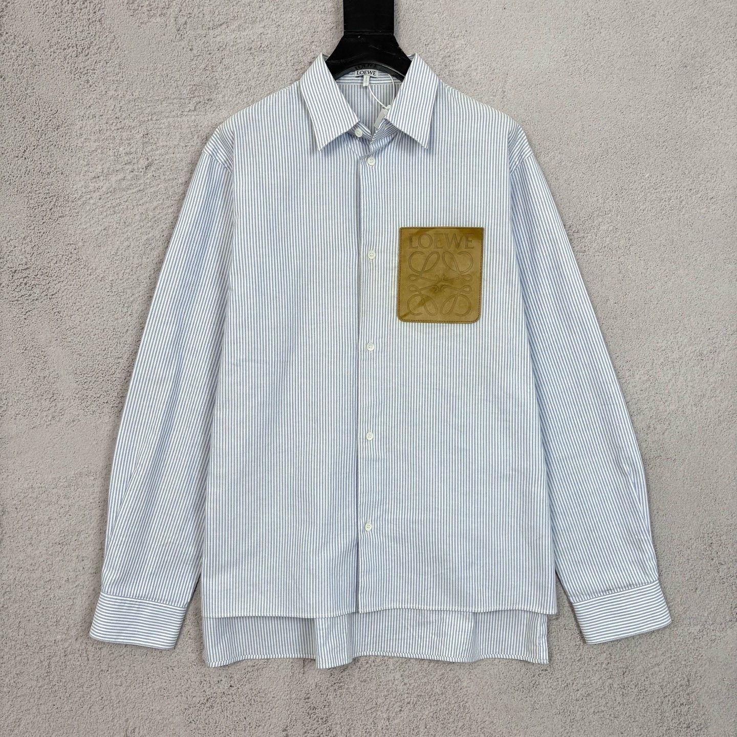 Loewe LOEWE Anagram Striped Cotton Long-Sleeve Shirt Size US M / EU 48-50 / 2 - 1 Thumbnail