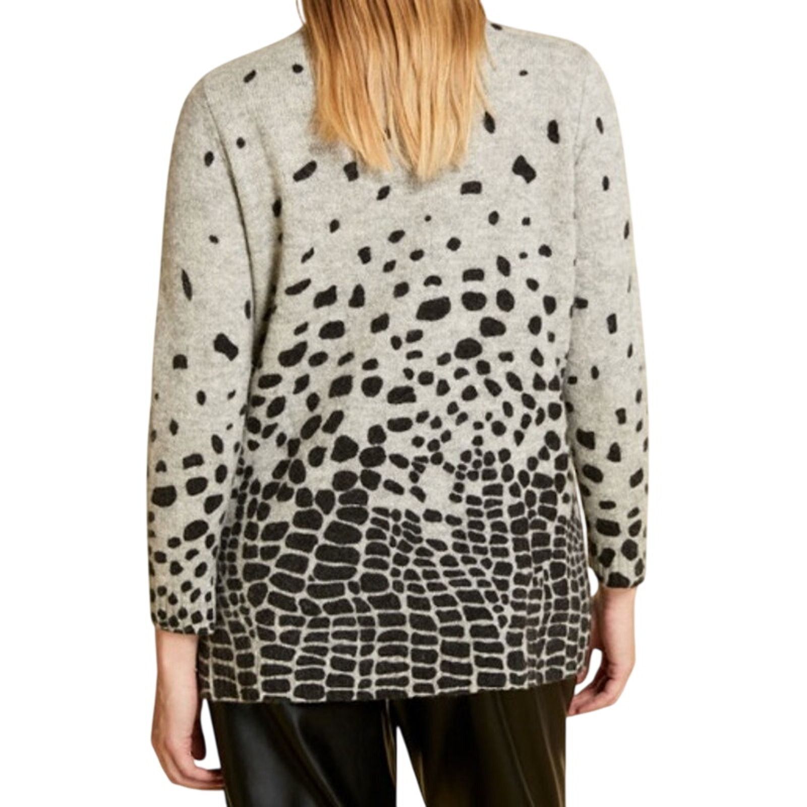 Marina Rinaldi Marina Rinaldi Grey Leopard Print Wool Blend Sweater Plus XL Size 3XL / US 20-22 - 2 Thumbnail