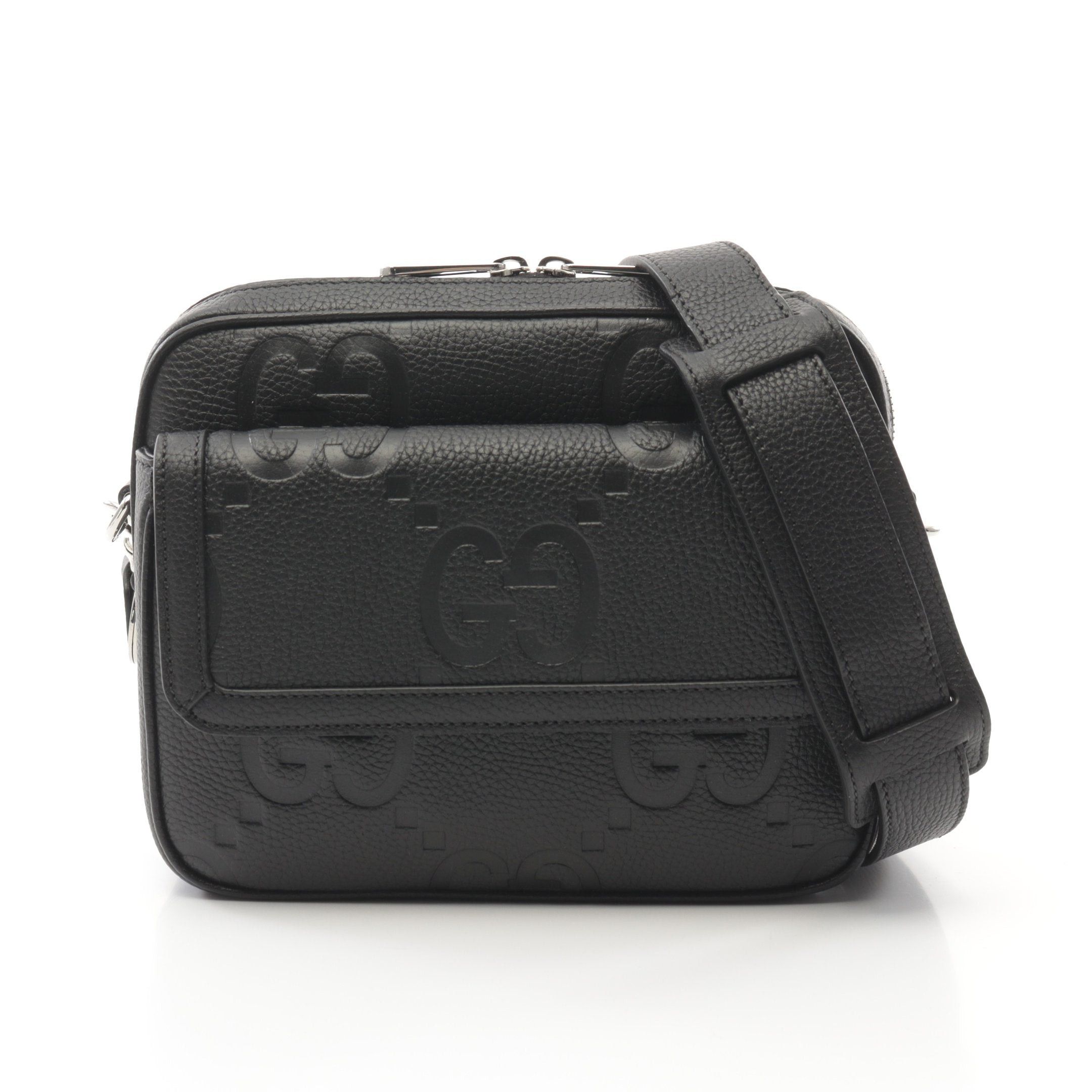 Gucci Gucci Jumbo Gg Small Crossbody Bag Shoulder Leather Black Size ONE SIZE - 1 Thumbnail