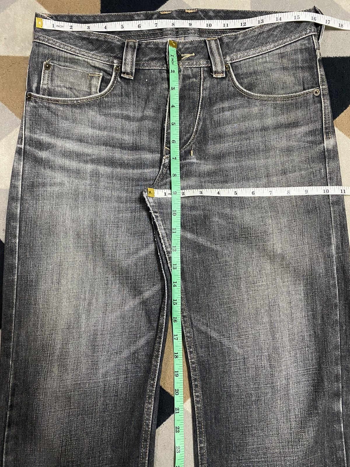 George Vtg JapaneseBrands George Black Denim Whisker Loose Jeans Size US 32 / EU 48 - 11 Thumbnail