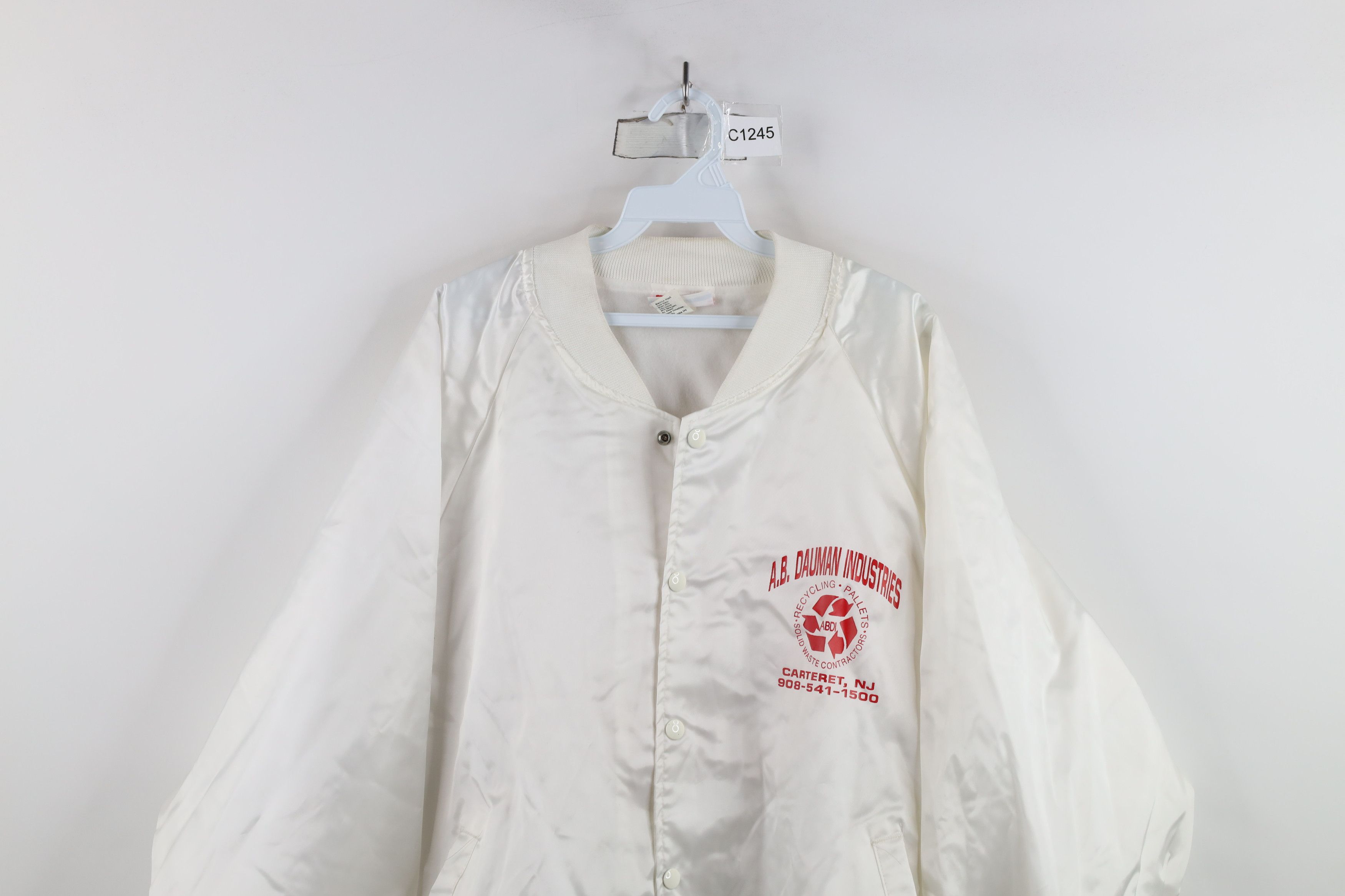 Vintage Vinage 80s 90s Streetwear Satin Bomber Jacket White USA Size US XXL / EU 58 / 5 - 2 Thumbnail