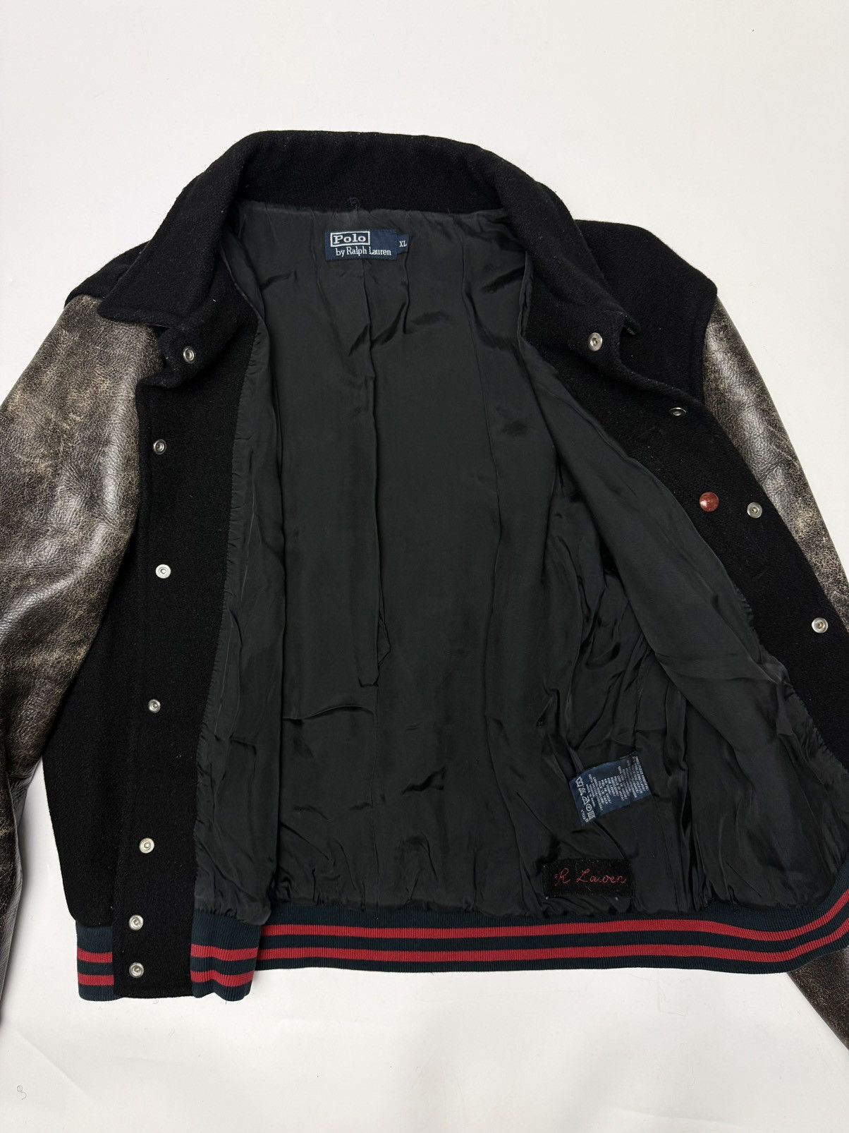 Polo Ralph Lauren Vintage Polo Ralph Lauren Womens Wool Leather Varsity Jacket Size XL / US 12-14 / IT 48-50 - 3 Thumbnail