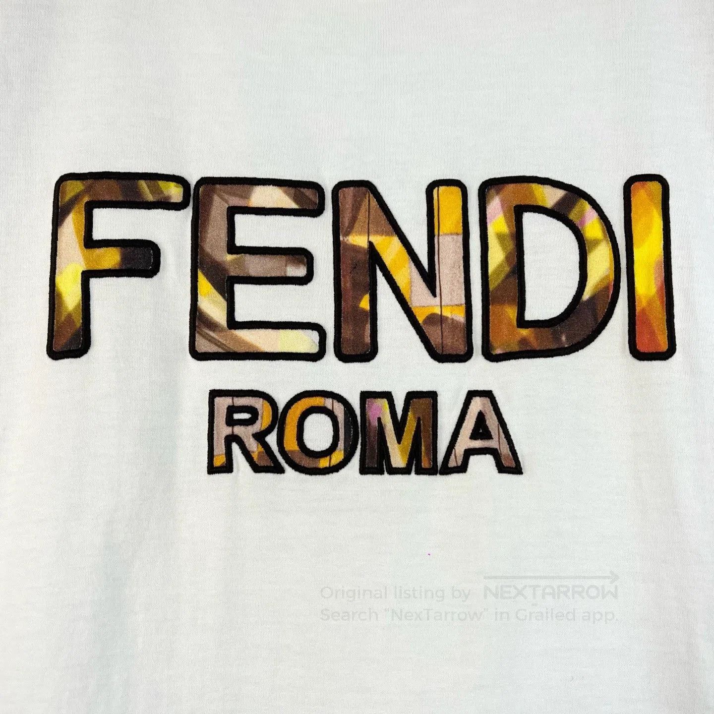 Fendi Fendi White Letter Embroidery Short-Sleeve T-Shirt. Size S / US 4 / IT 40 - 5 Thumbnail