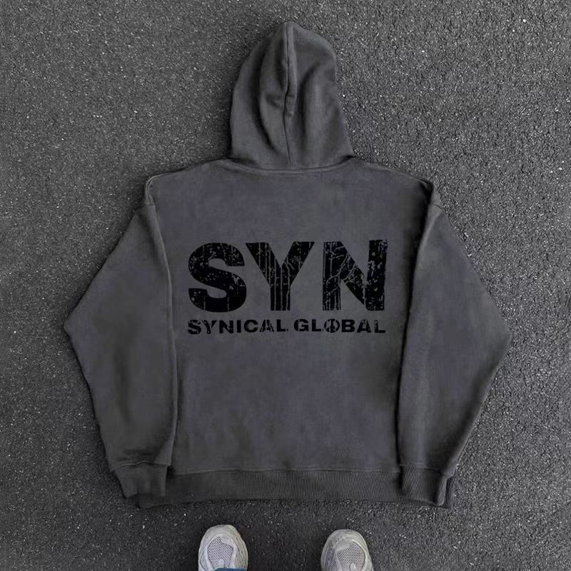 Japanese Brand × Vintage Vintage SYN Monogram Print Loose Casual Hooded Sweatshirt Size US XXL / EU 58 / 5 - 1 Thumbnail