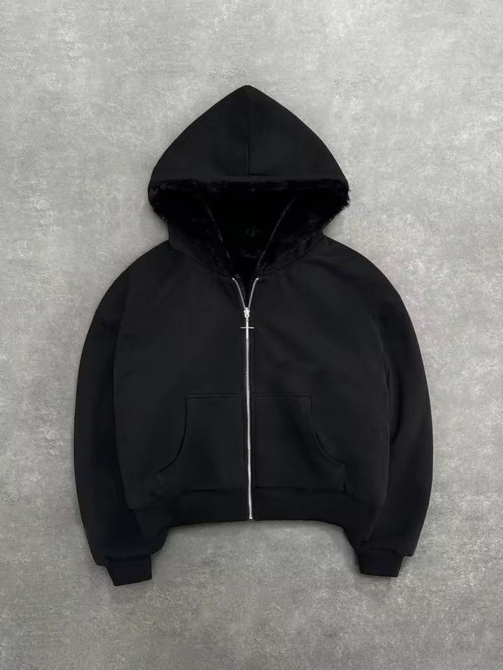 Japanese Brand Reversible Fleece Zip Hoodie – Streetwear Size US L / EU 52-54 / 3 - 3 Thumbnail