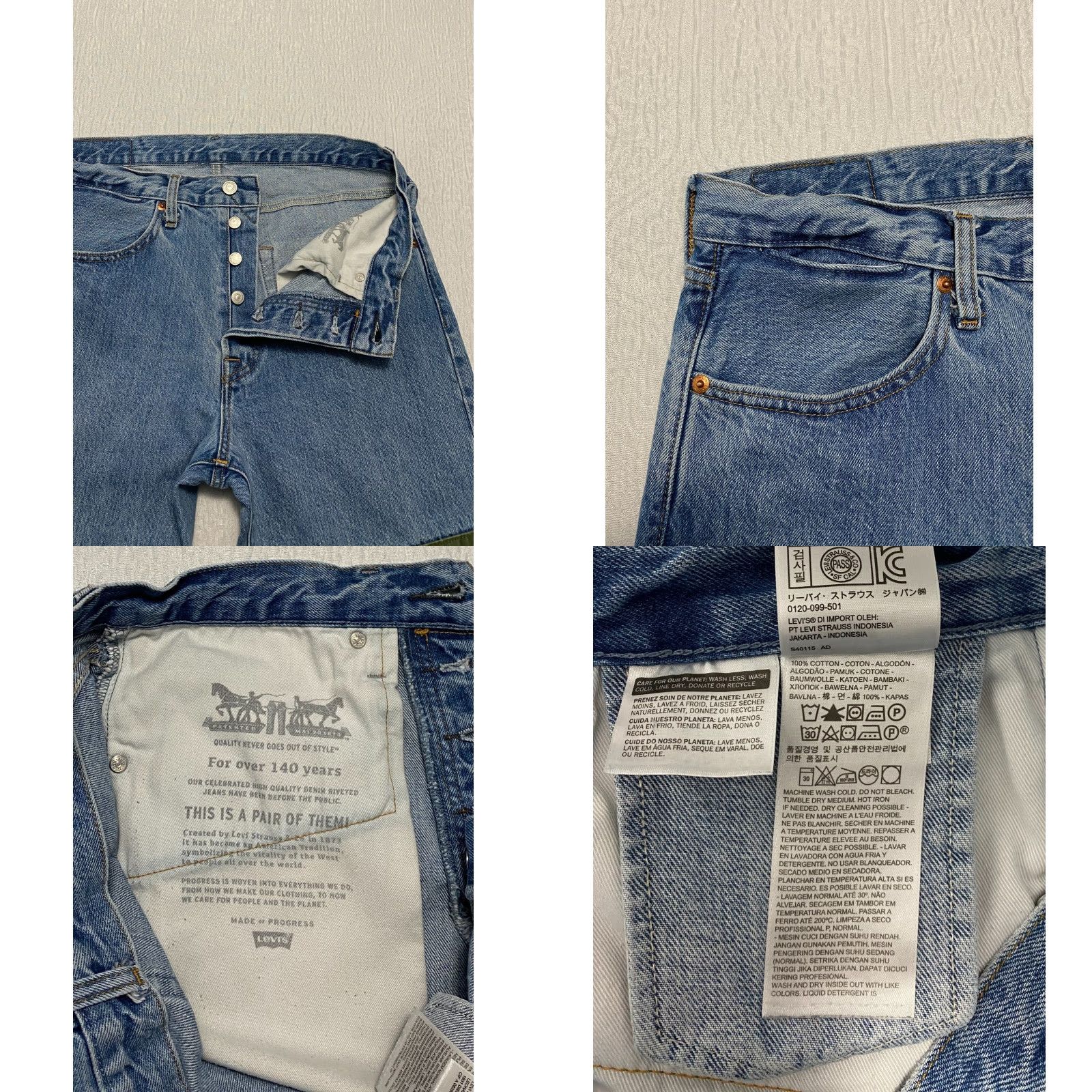 Levi's Levi's Jeans Drop Crop Patch Tapered Jeans Men's 31 Blue/Green Button Fly Size US 31 - 8 Thumbnail