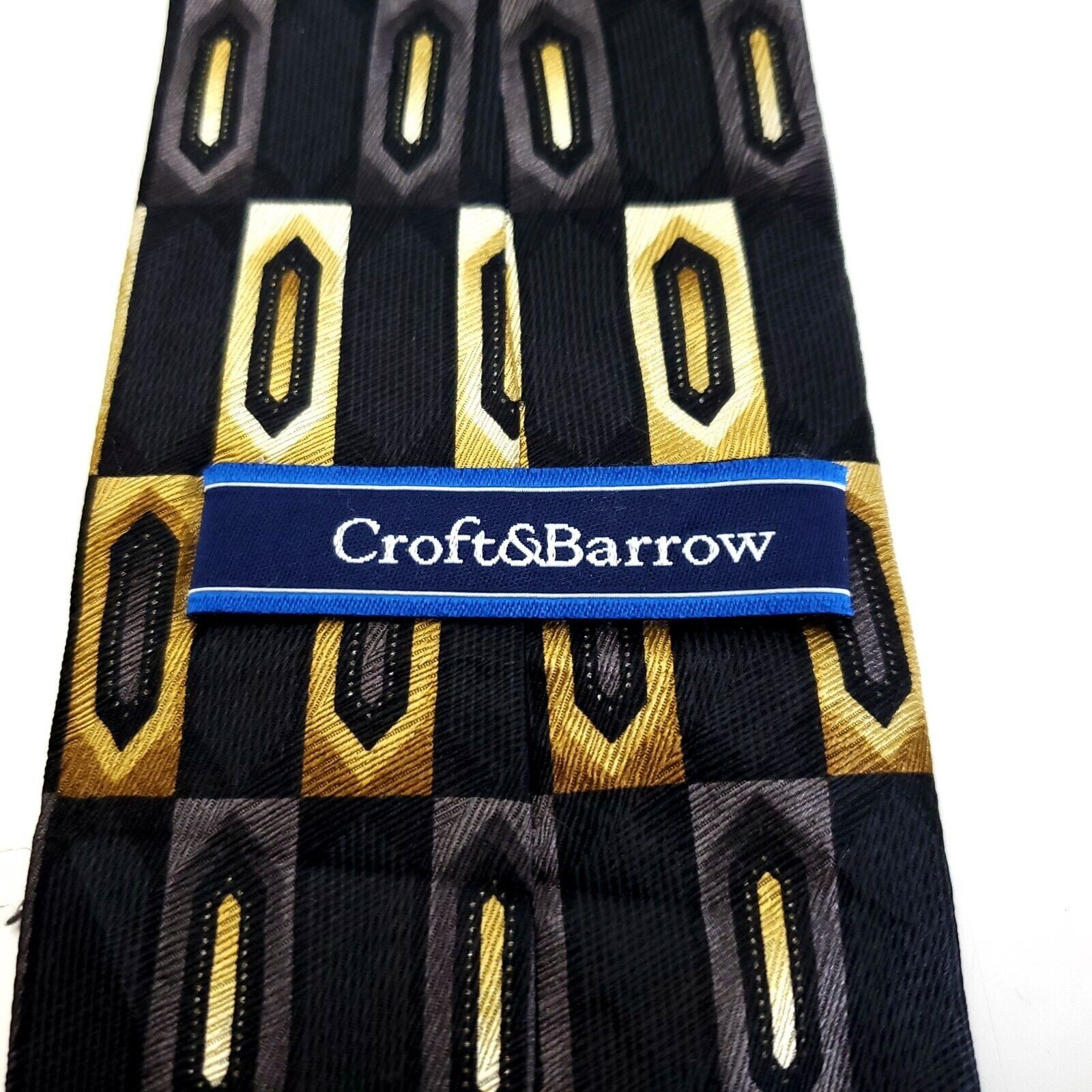 Croft & Barrow Croft & Barrow Black Gold Silver Geometric Abstract Print Si Size ONE SIZE - 3 Thumbnail