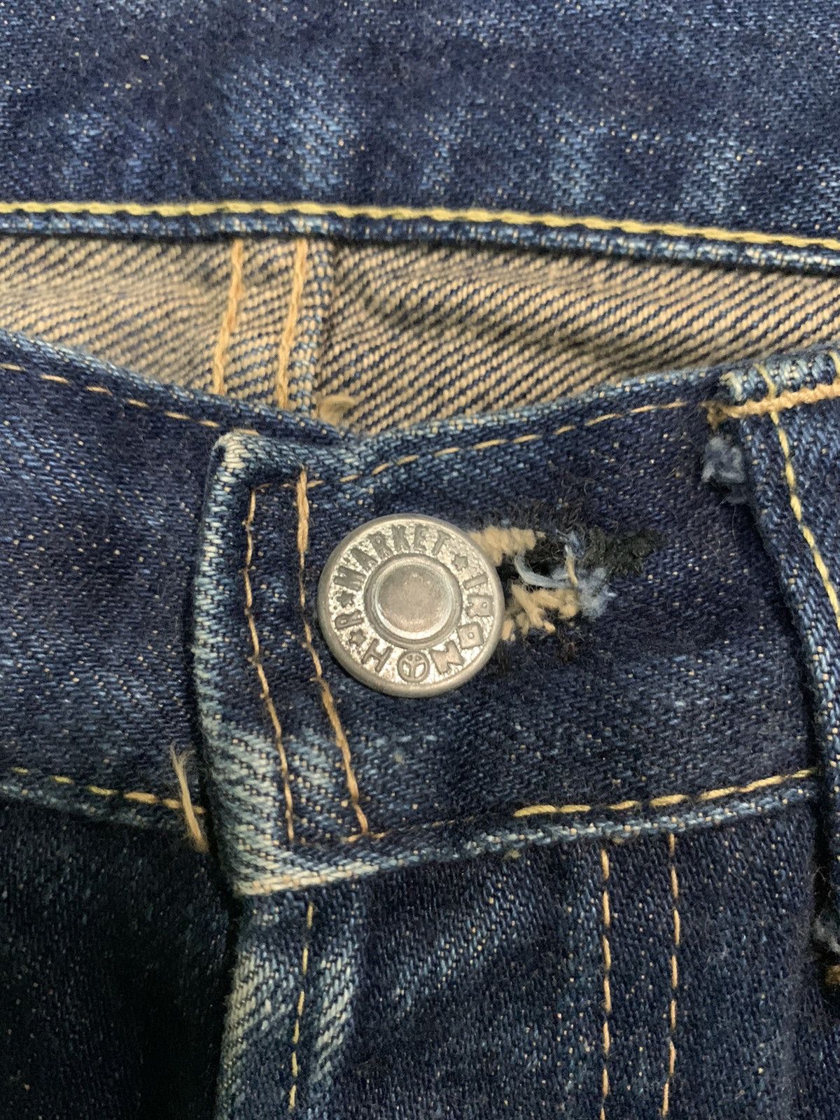 Kapital Vintage Hr Market Selvedge Button fly Faded Distressed Denim Size US 27 - 17 Thumbnail