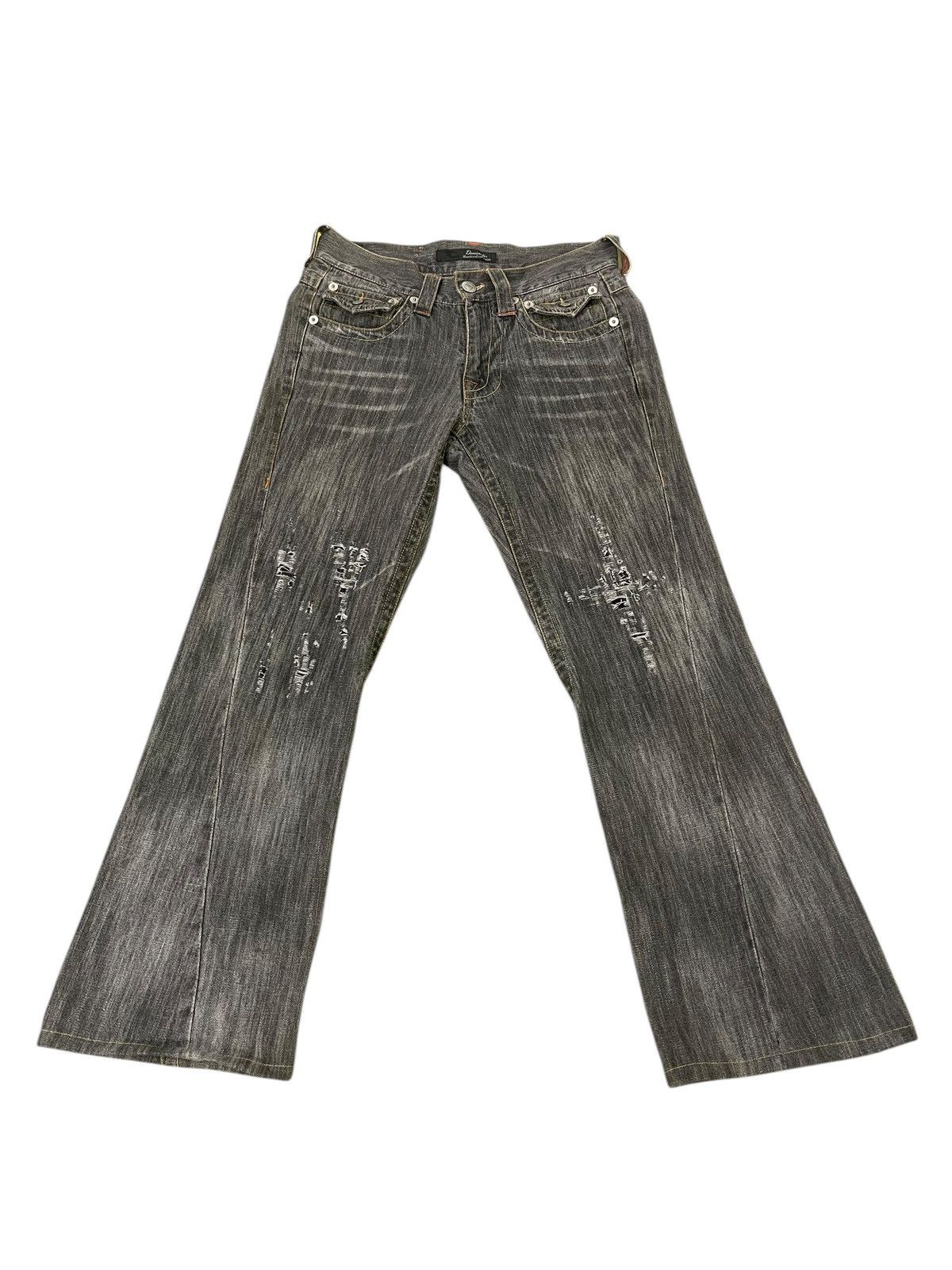 Japanese Brand Flare Jeans Dominate Faded Distress Boot Cut 1🟦1 Size US 30 / EU 46 - 2 Thumbnail