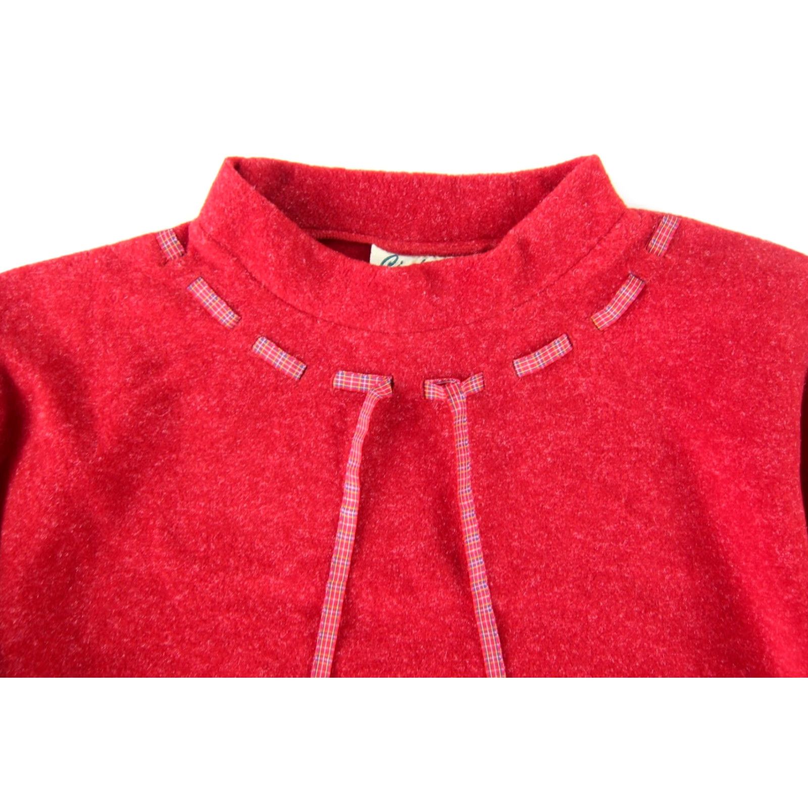 Vintage VTG Cindy Bai Red Fleece Mock Neck Long Sleeve Pullover Sweater Women 2X NWT Vintage 90s style Pullover Womens Red Fleece 2X Sweater Size XXL / US 16-18 / IT 52-54 - 4 Thumbnail