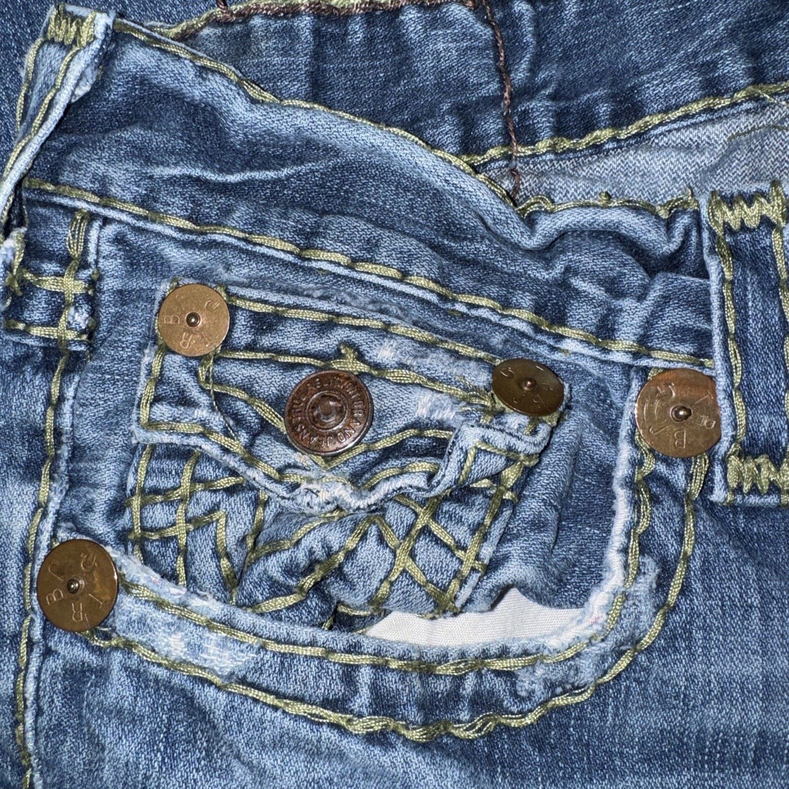 True Religion × Vintage Y2K Tru Religion Jeans Denim Pants Blue 36x29 Made In USA Size US 36 / EU 52 - 6 Thumbnail