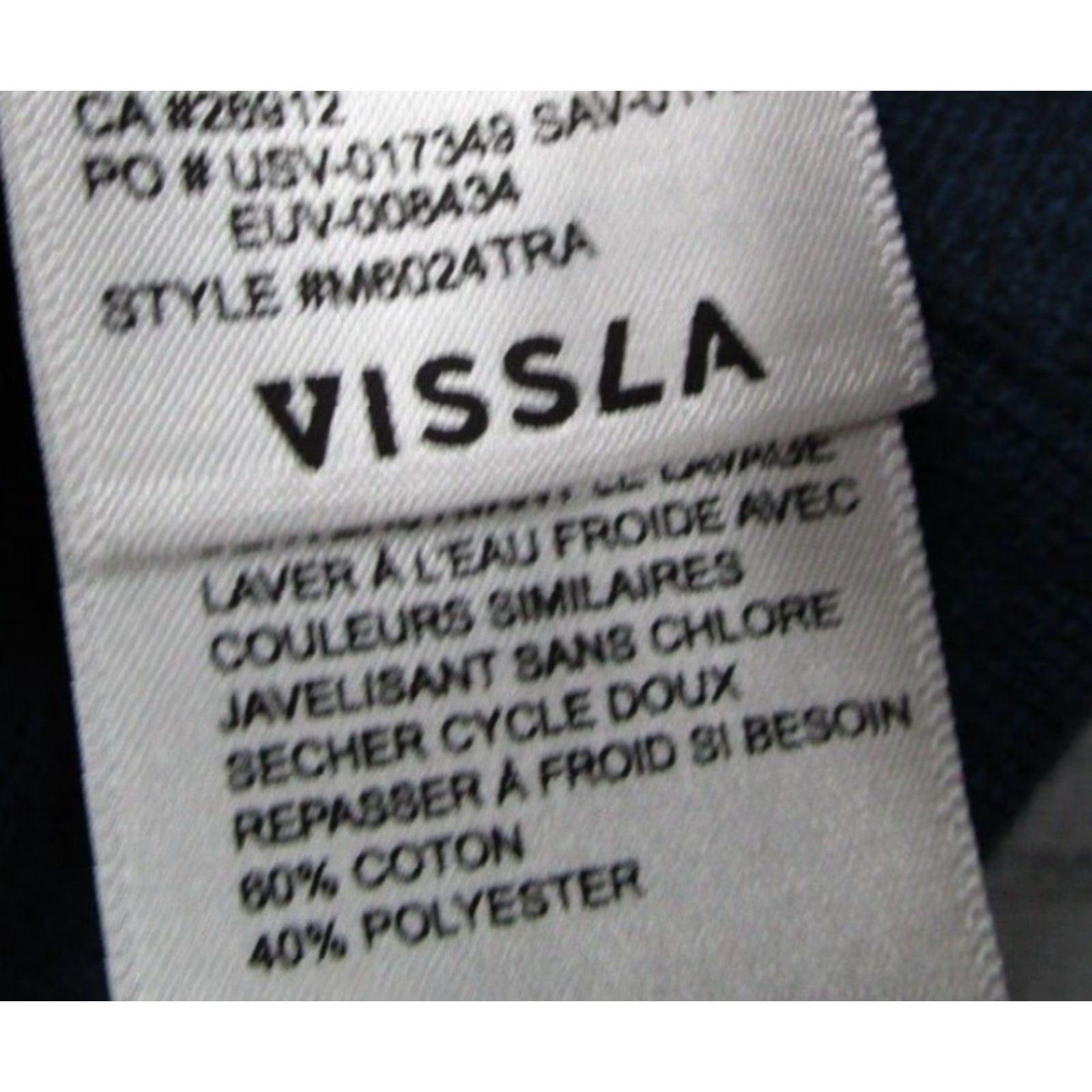 Vissla Vissla Hoodie Mens Medium Blue Striped Pullover Kangaroo Pocket Drawstring Knit Twill Cotton Polyester Logo All Seasons Hooded Size US M / EU 48-50 / 2 - 4 Thumbnail