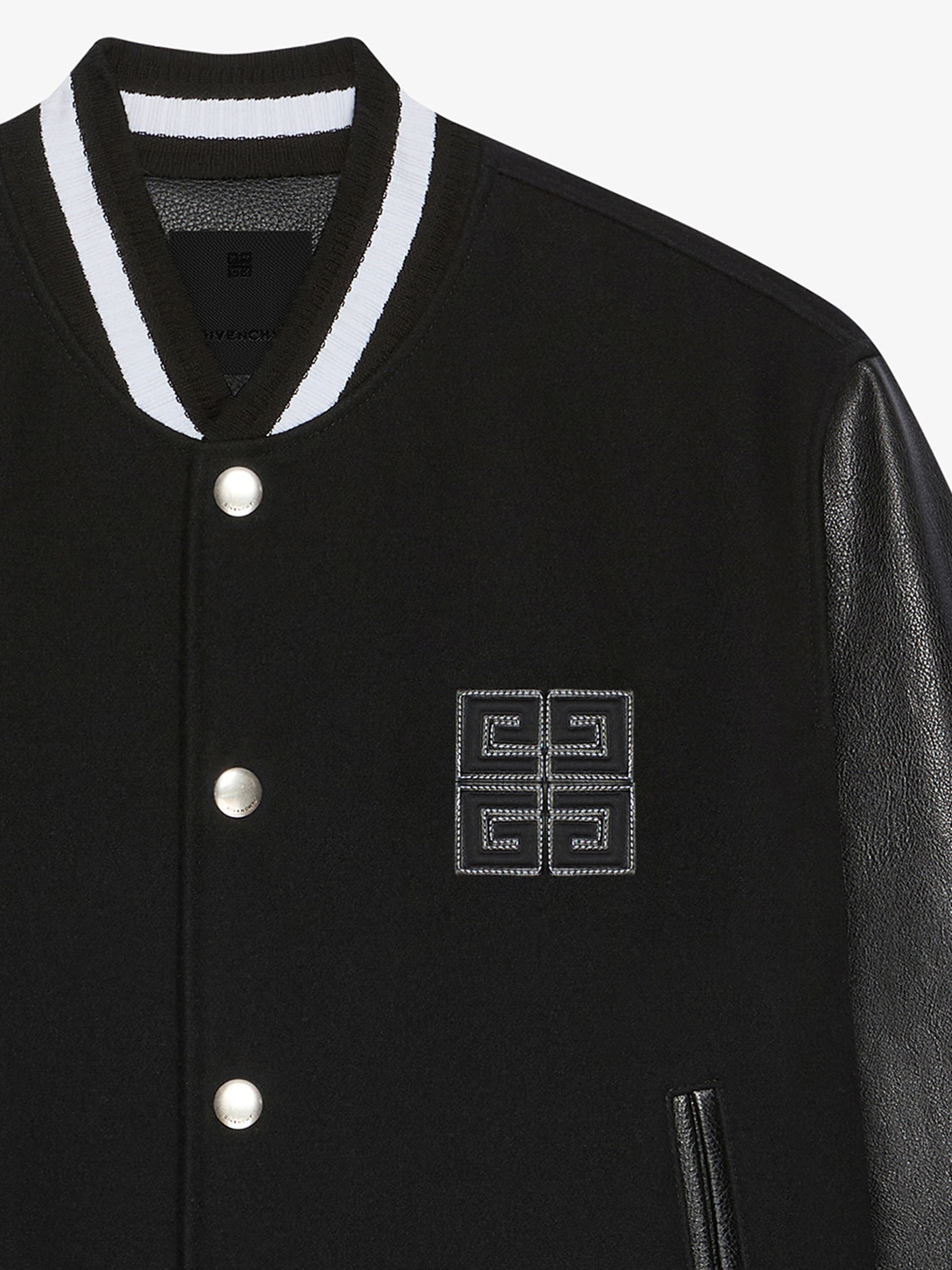 Givenchy o1w1db10925 Mix Material Varsity Jacket in Black Size US M / EU 48-50 / 2 - 3 Thumbnail