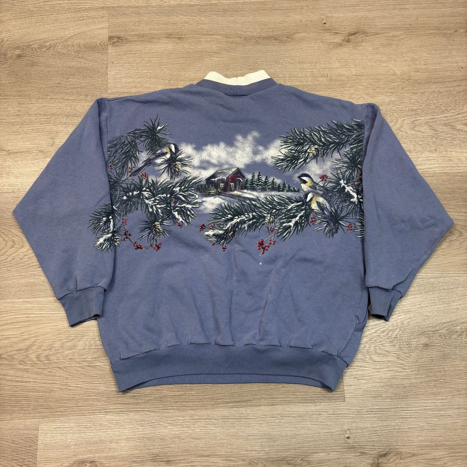 Vintage VTG Art Unlimited Wraparound Winter Christmas Sweatshirt L Size US L / EU 52-54 / 3 - 3 Thumbnail