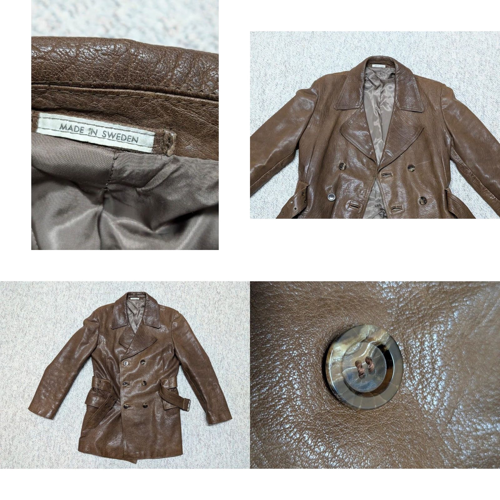 Vintage VINTAGE Ericson BELTED brown leather 38 trench coat SHERLOCK 1970s overcoat MEN Adult Small Brown Aviator Belted 3/4 Length Wool? Size US S / EU 44-46 / 1 - 8 Thumbnail
