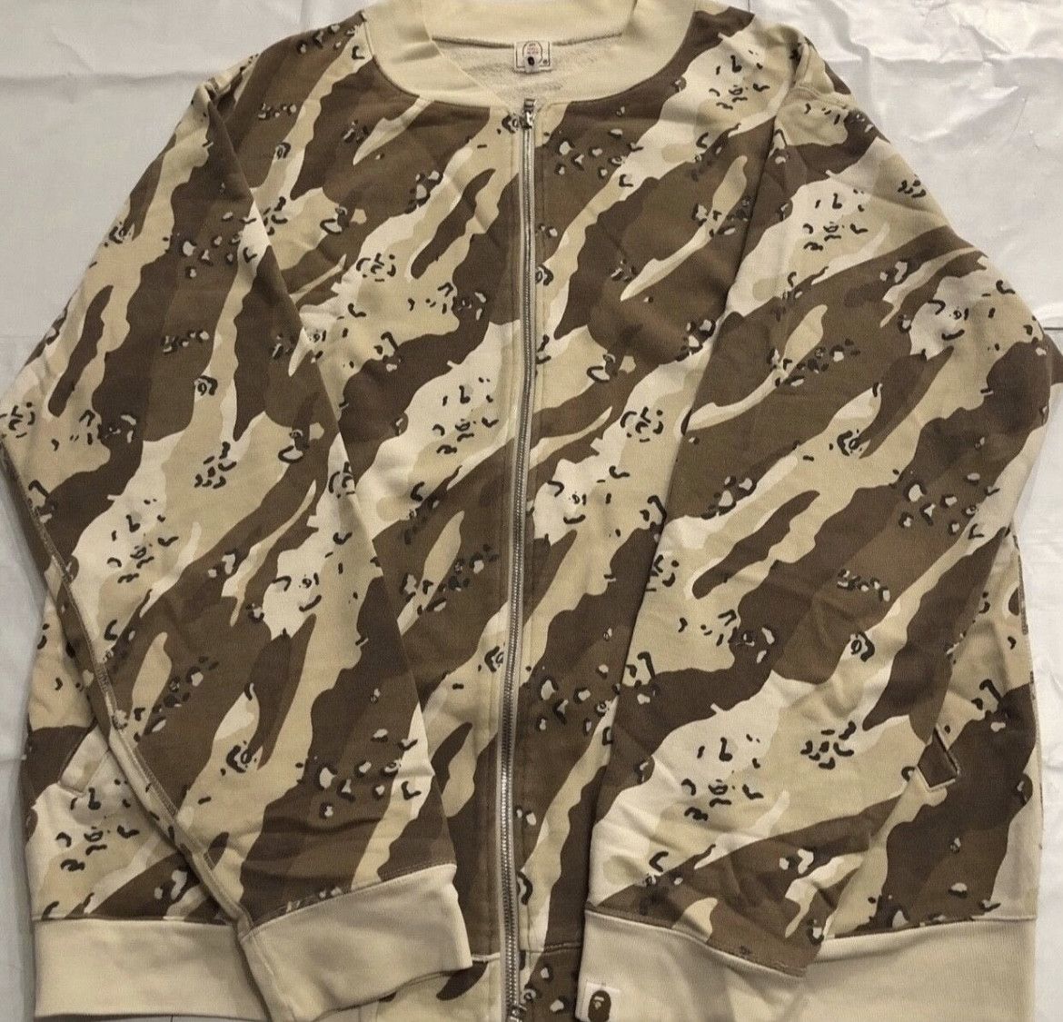 image of Bape Camo Varsity Bomber Jacket in Brown, Men's (Size 2XL)