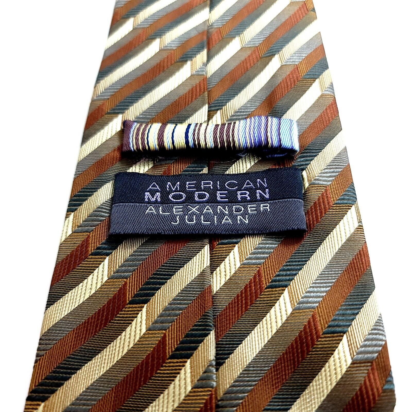 Alexander Julian American Modern Alexander Julian Green Brown Gold Woven Stri Size ONE SIZE - 3 Thumbnail