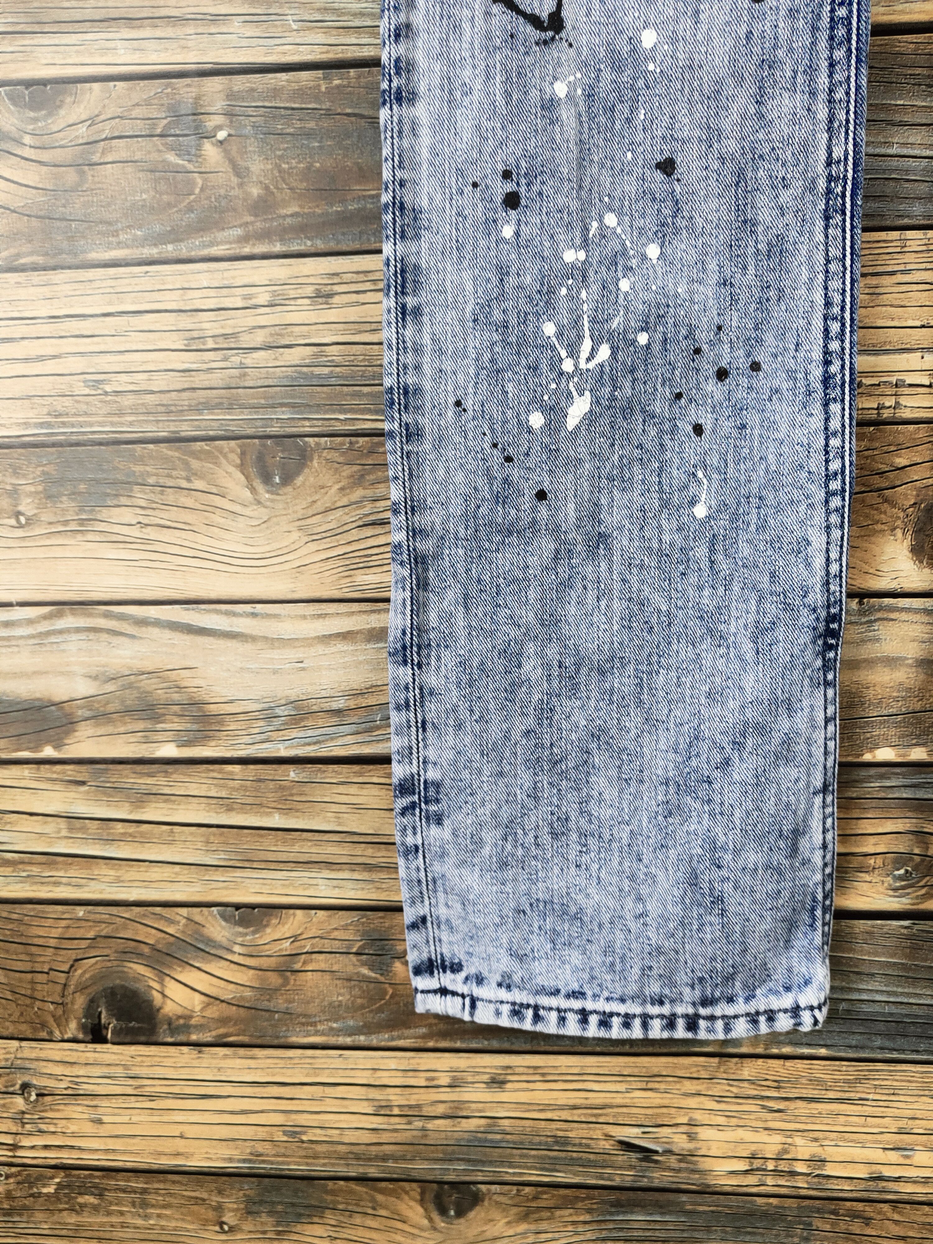 Edwin DL Something-Edwin Blue Distressed Ripped Jeans #46-105 Size 29" - 4 Thumbnail