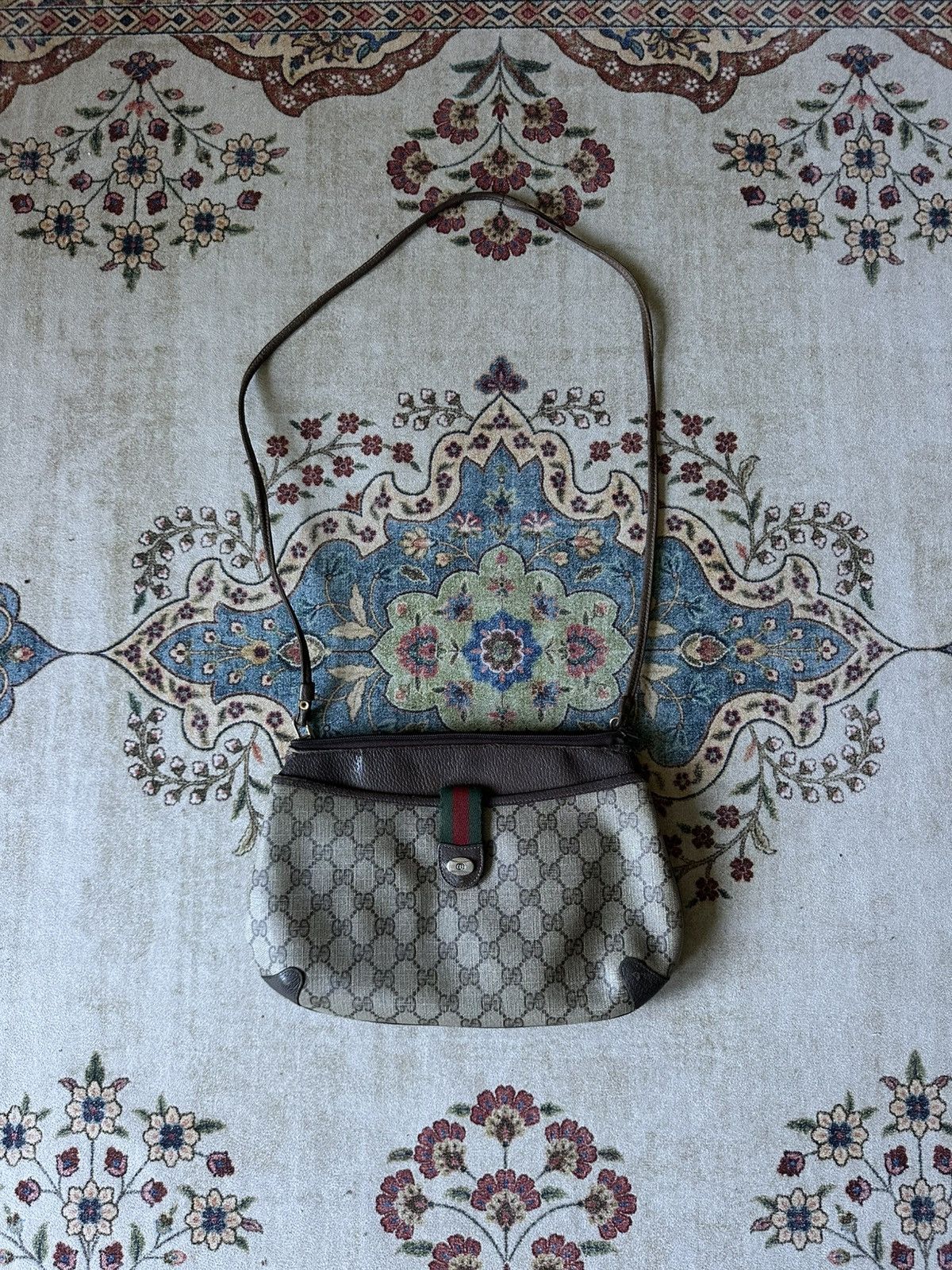 Gucci Vintage GUCCI GG Supreme Web Sherry Line Shoulder Bag Size ONE SIZE - 1 Thumbnail
