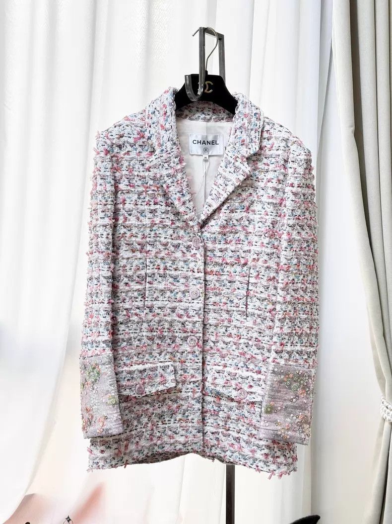 Chanel Chanel Colorful woven tweed lapel double pocket embroidery Size XS / US 0-2 / IT 36-38 - 1 Thumbnail