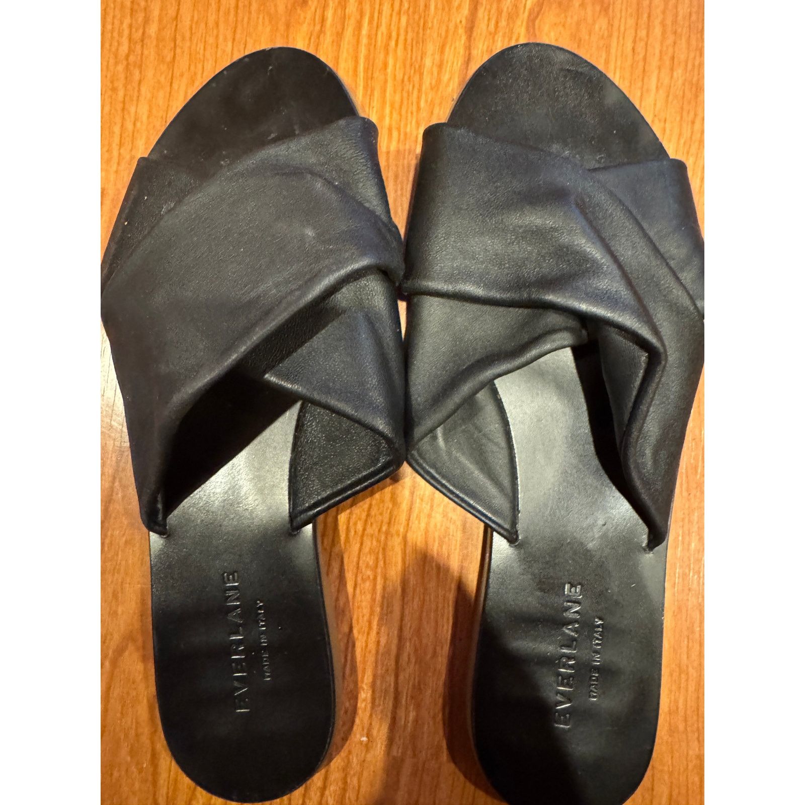 Everlane Italy Everlane Black Slides Sandals Ladies 8 Size US 8 / IT 38 - 1 Thumbnail