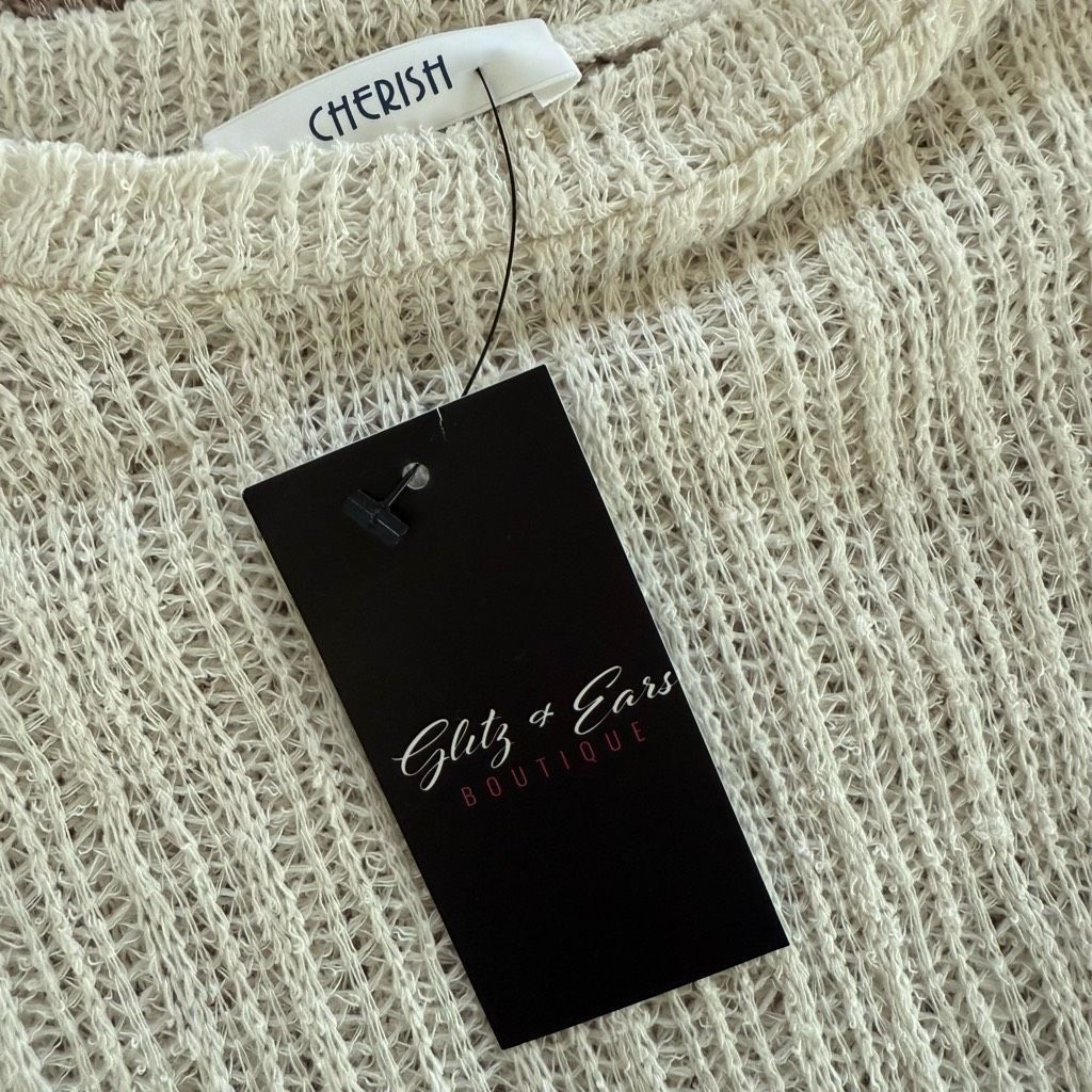 Other NWT Cherish Open Weave Top Off Off White M Size M / US 6-8 / IT 42-44 - 8 Thumbnail