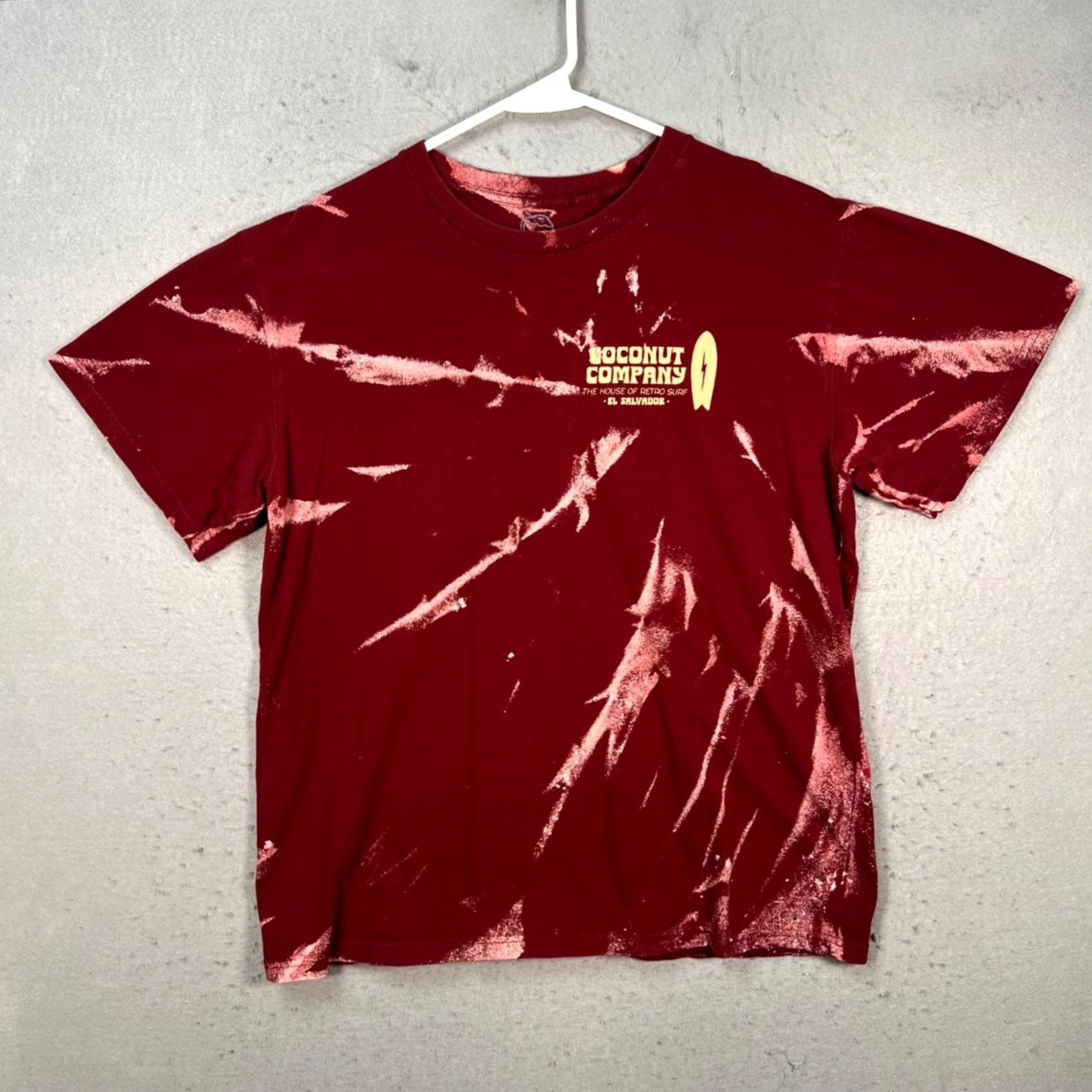 Vintage Coconut Company Womens XL Maroon Red Tie-Dye Surf T Shirt Size XL / US 12-14 / IT 48-50 - 2 Thumbnail