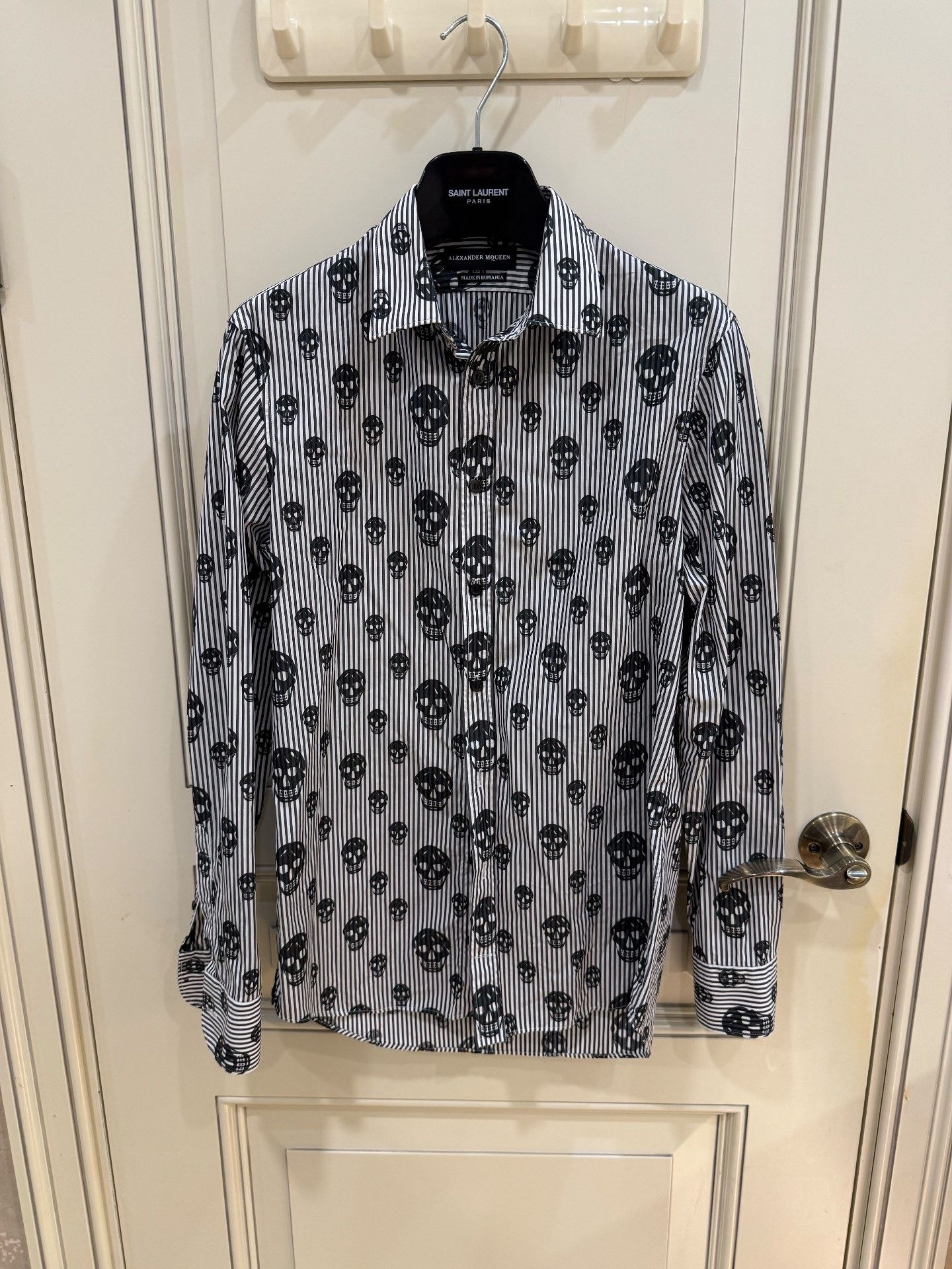 Alexander McQueen Alexander McQueen Striped Skull Print Shirt Size US M / EU 48-50 / 2 - 1 Thumbnail
